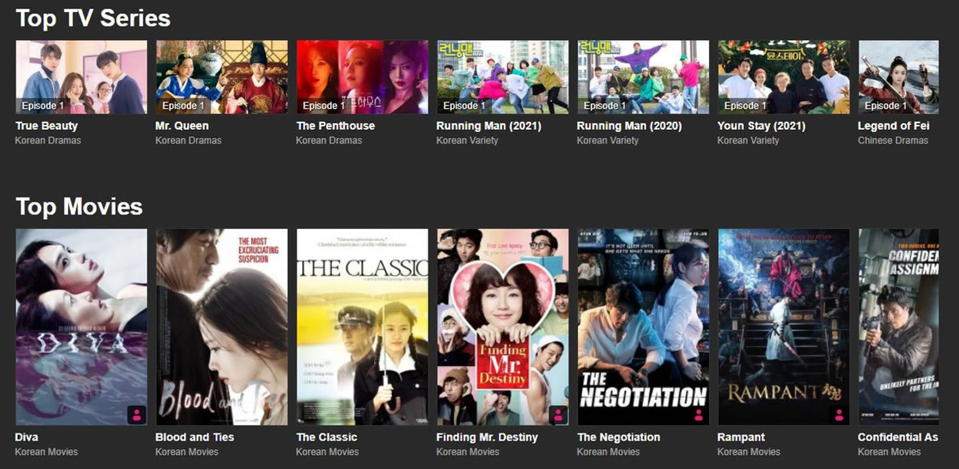 Viu - streaming site for East Asian shows and dramas.