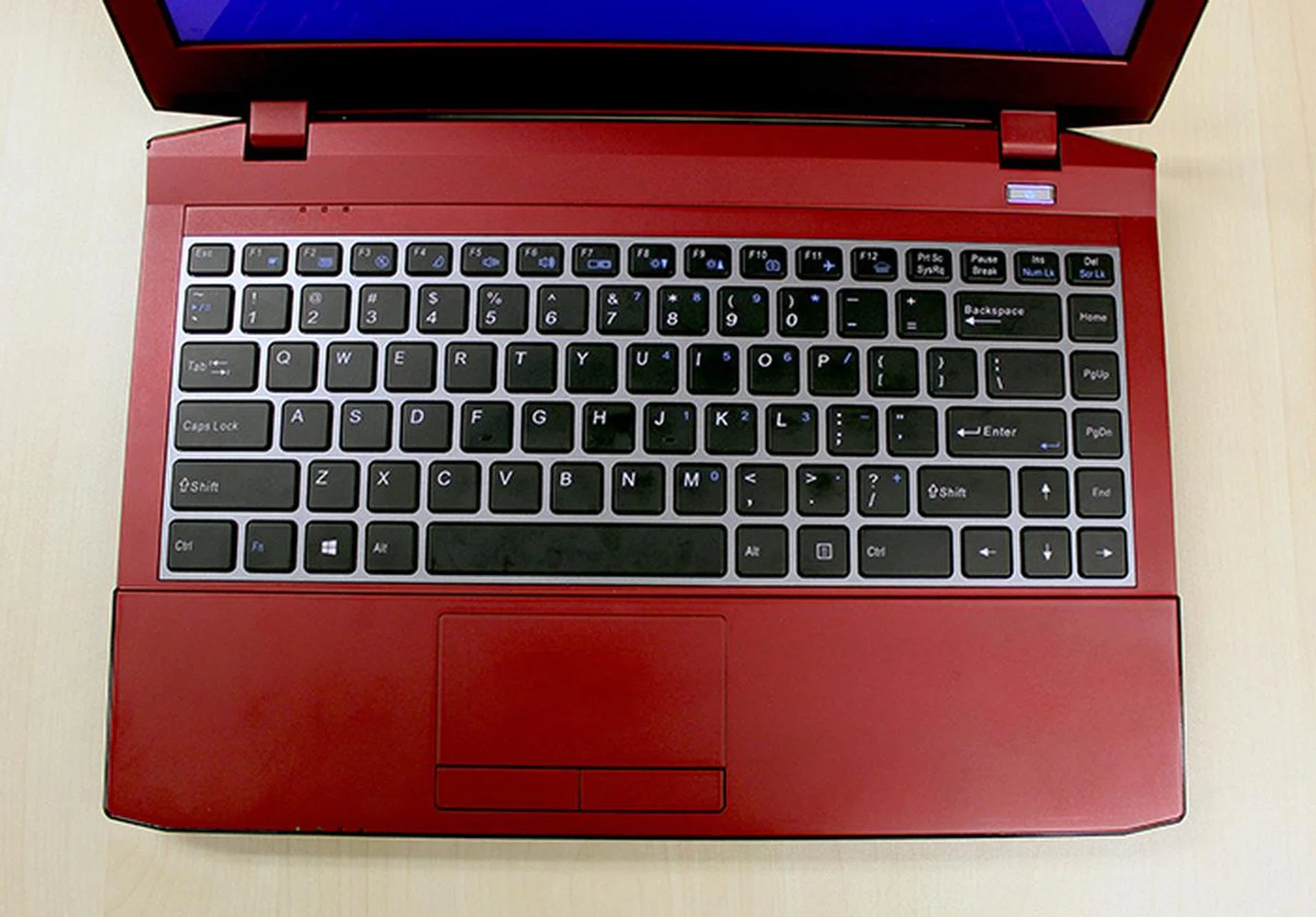 The keyboard is well sized, but the trackpad is too narrow to be used comfortably.