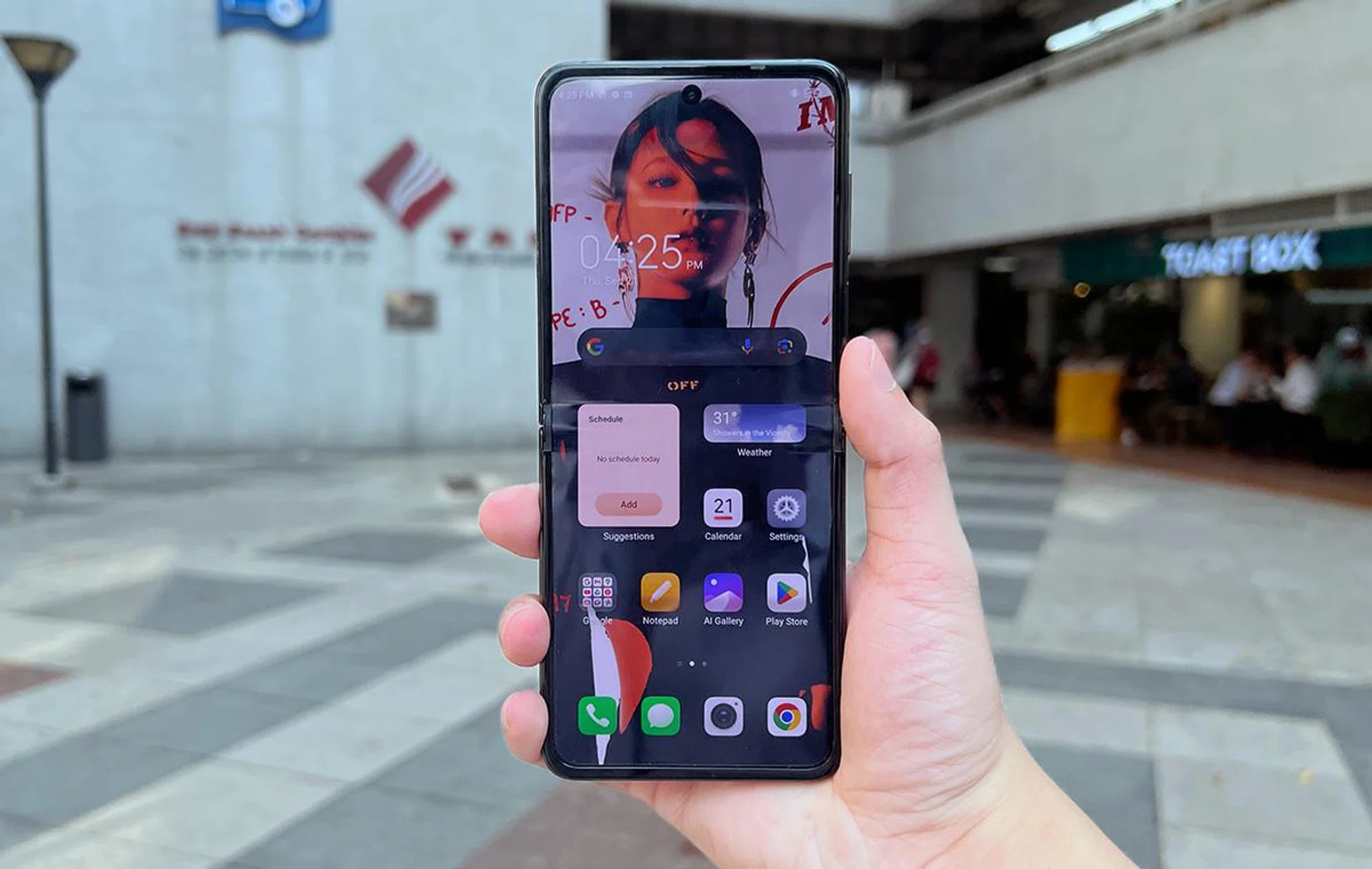 The crease is still there, but not in a glaring way.