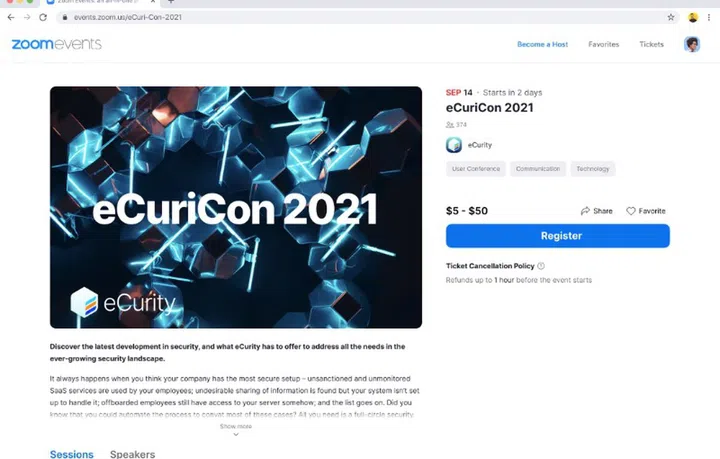 Businesses will be able to monetise these online events. Image courtesy of Zoom. 