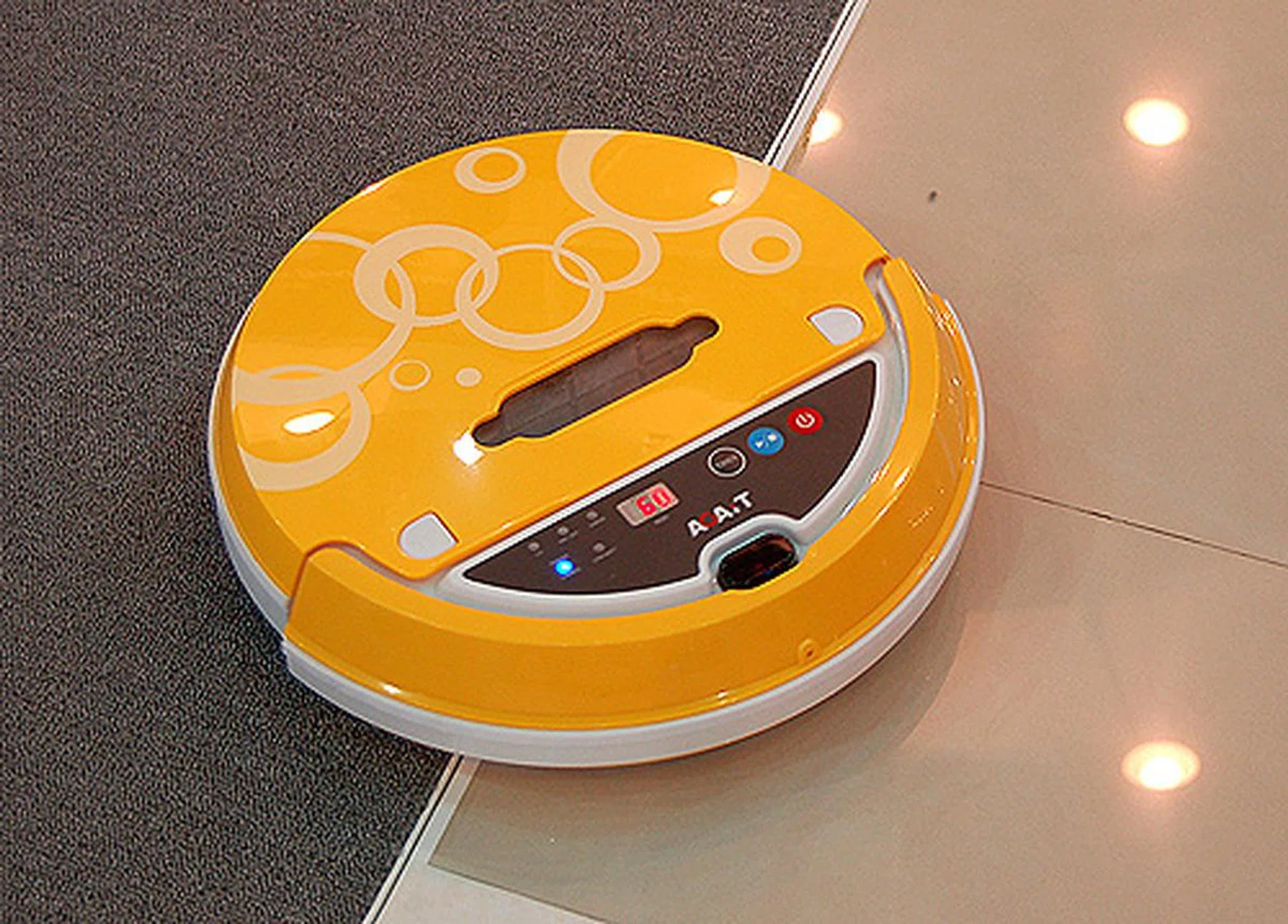 Over at Agait's booth, we saw this funky automatic cleaner, which is programmable and even smart enough to return to its charging base when its low on battery.