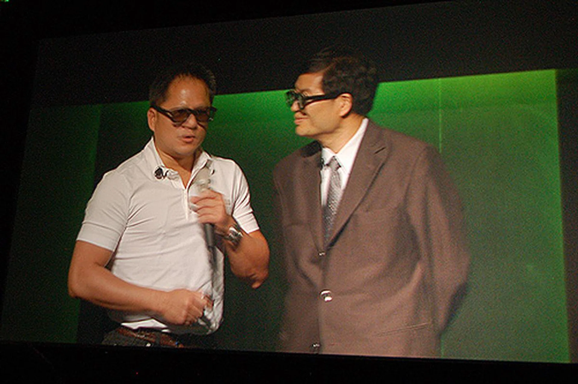 To drive home the message, much of the presentation was presented with 3D slides! Here's Jen-Hsun and Jerry Shen, CEO of ASUS, on stage talking about ASUS' latest 3D-ready products.
