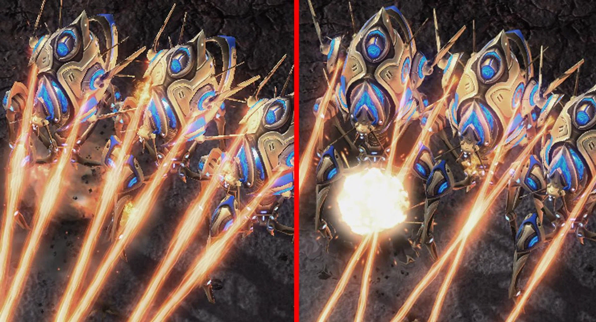 Left: without AA; Right: with AA.