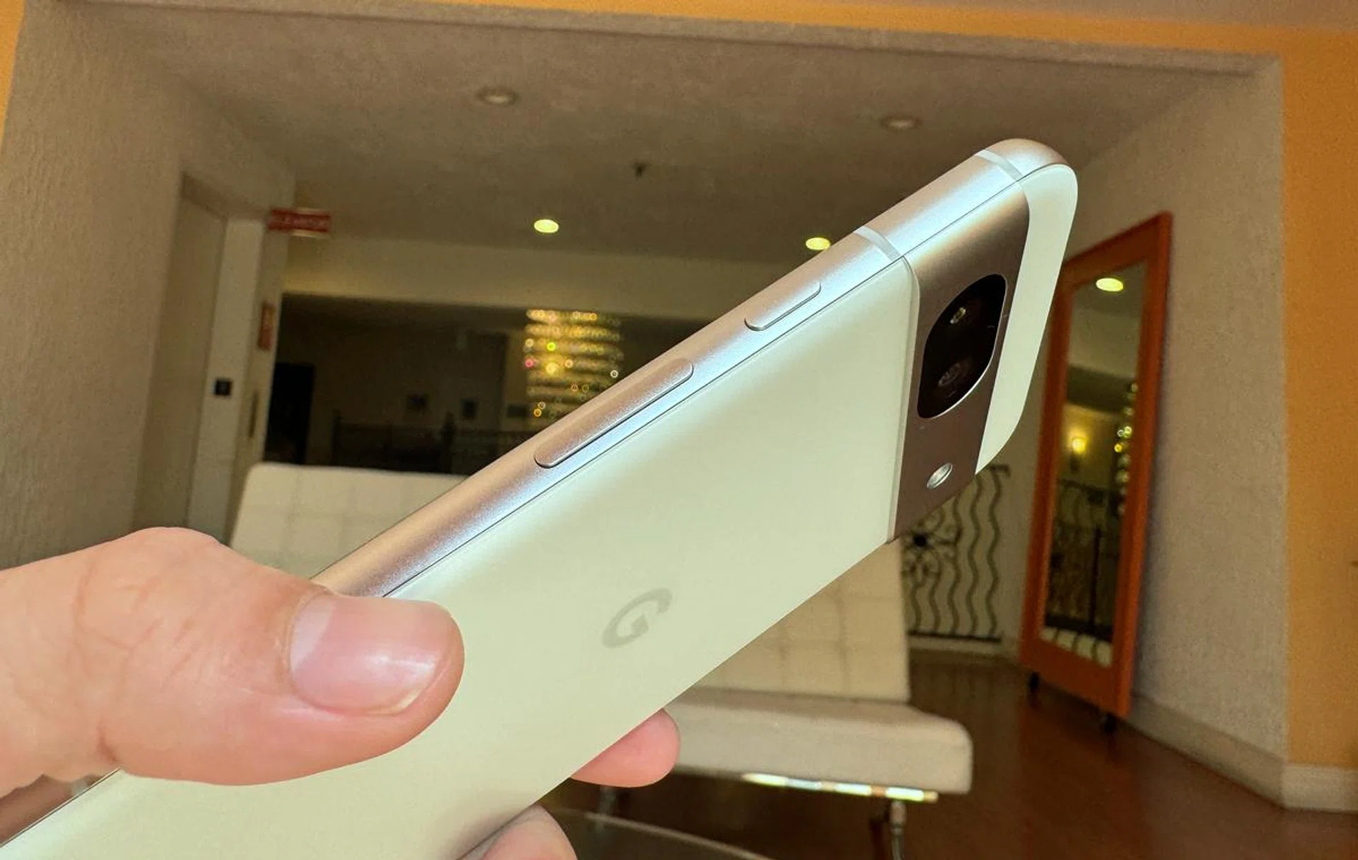 Google Pixel 8a has the power button above the volume rockers.