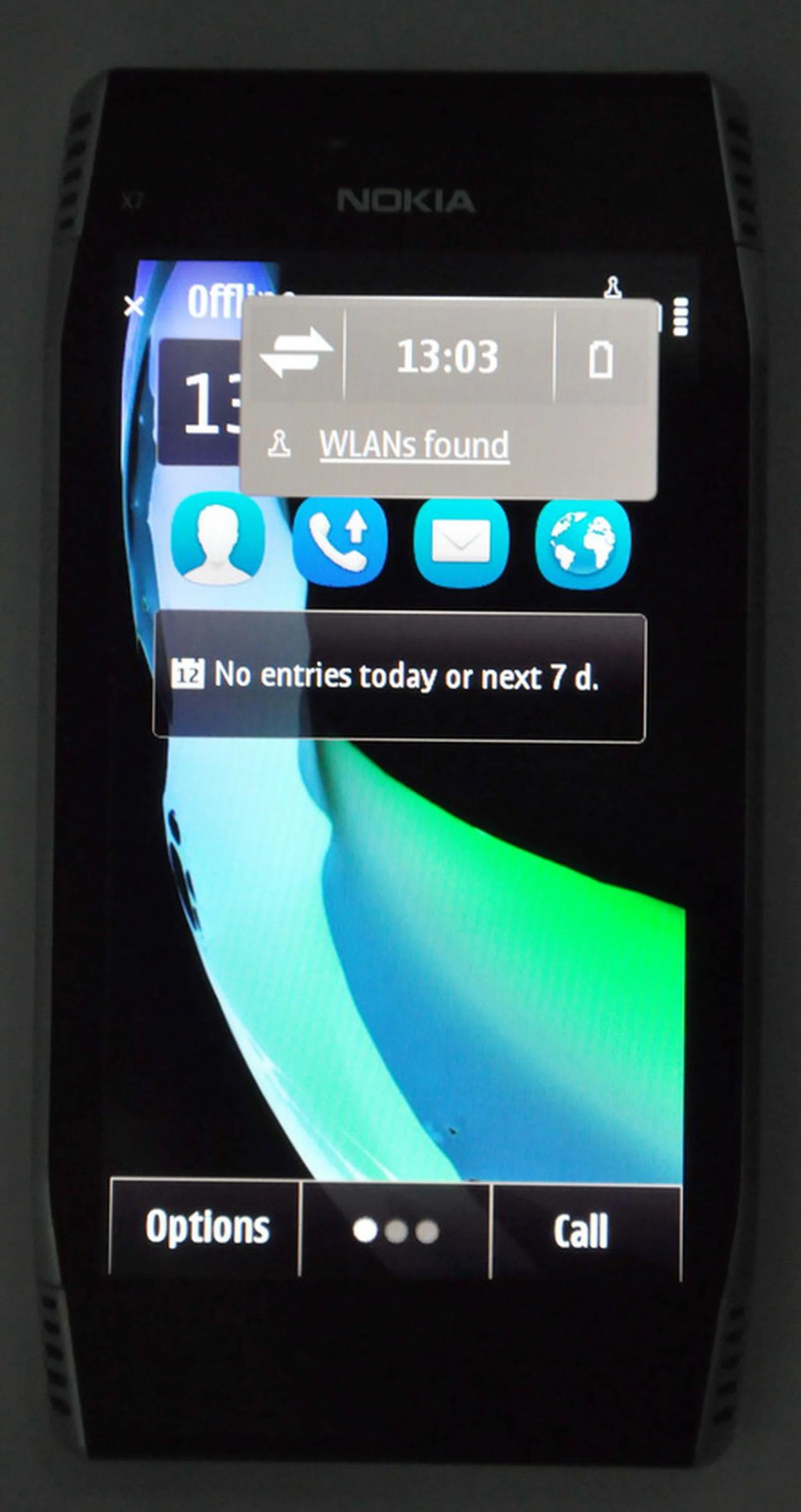 Tapping the top right corner opens a drop-down notifications menu.