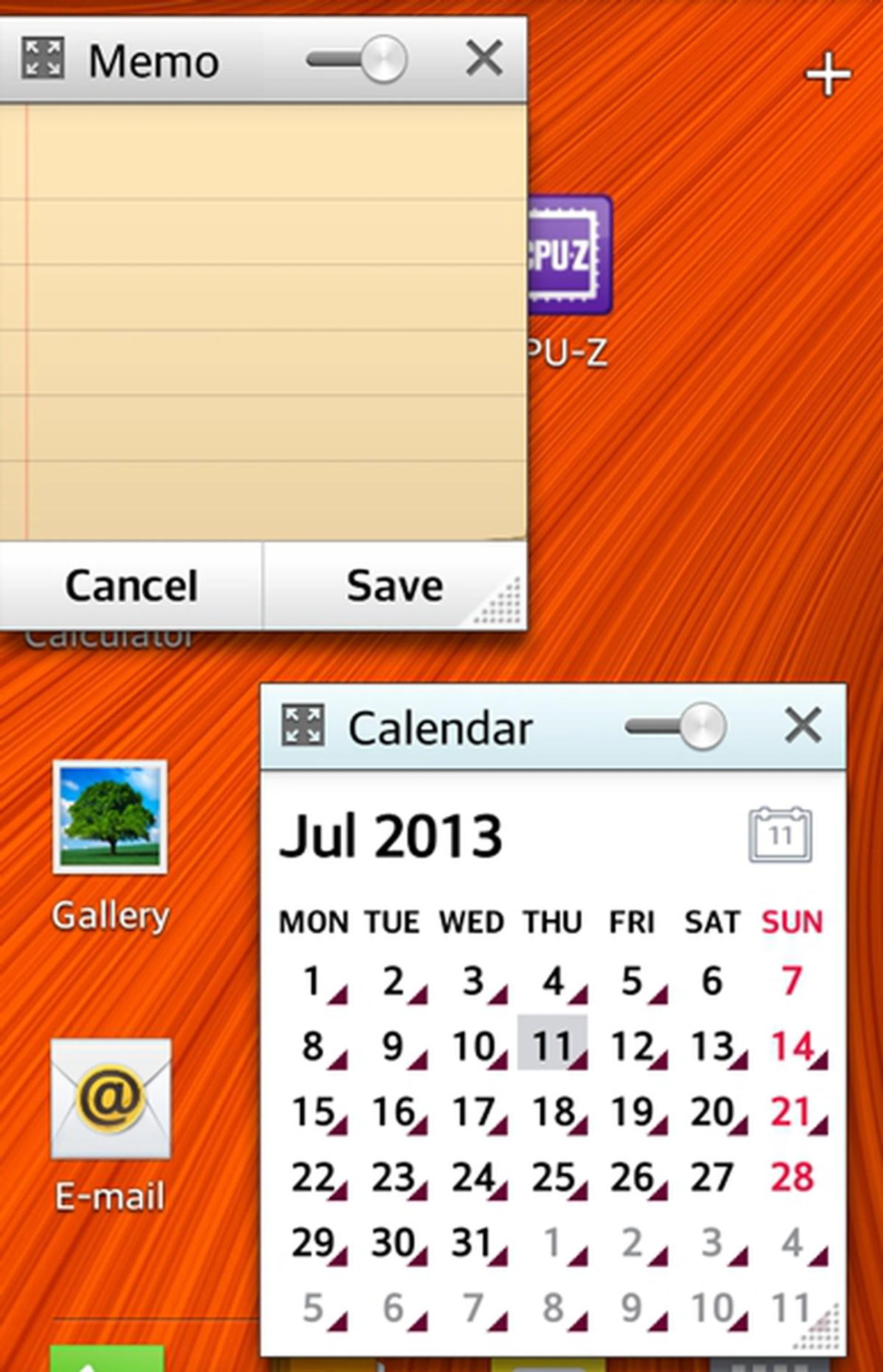 QSlide is a multitasking feature on the LG Optimus F5.