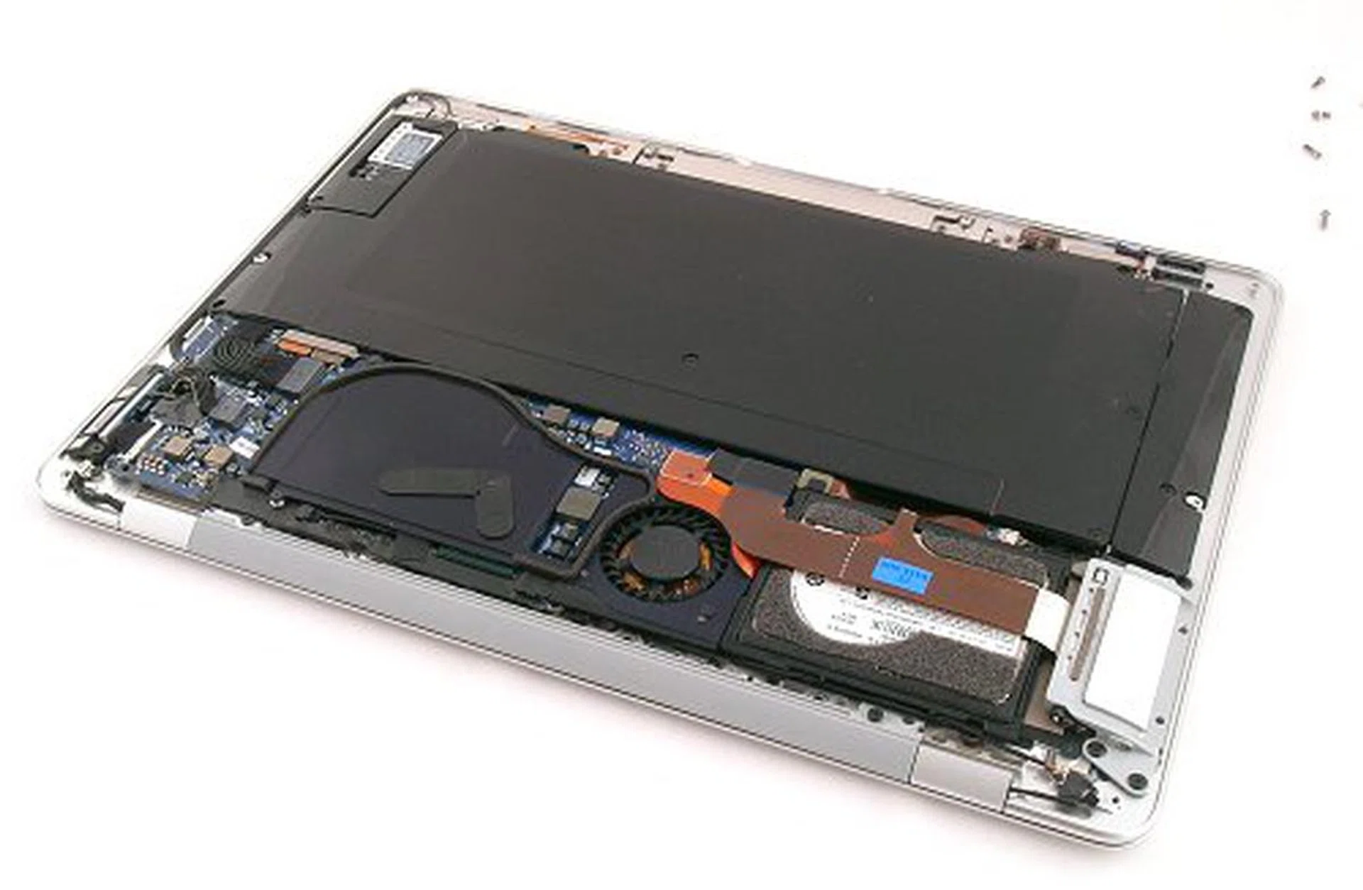 Nice and compact, the MacBook Air is really only 1/3 components.