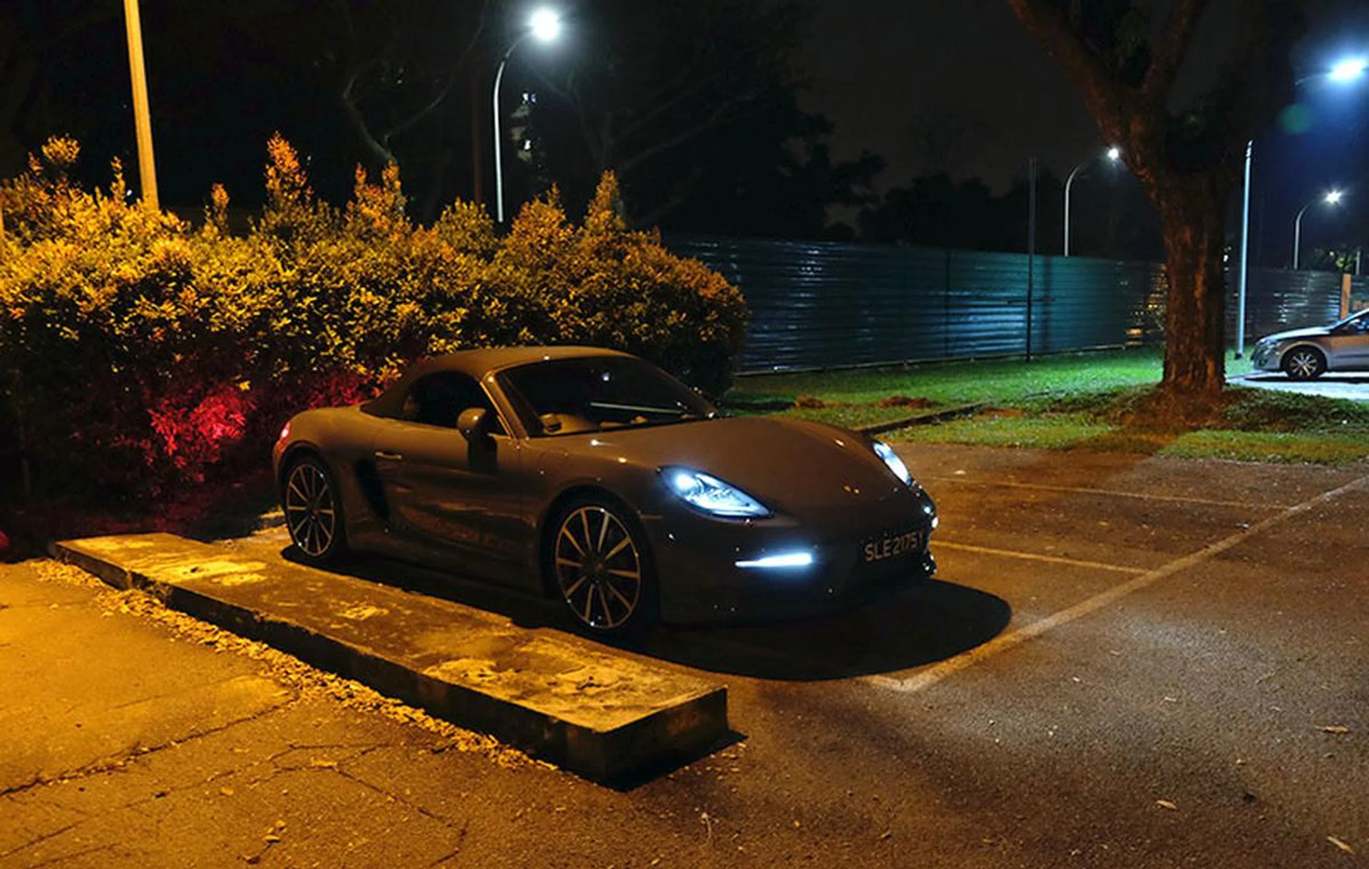 Imagine the sight of this in your rearview mirror while driving at night.