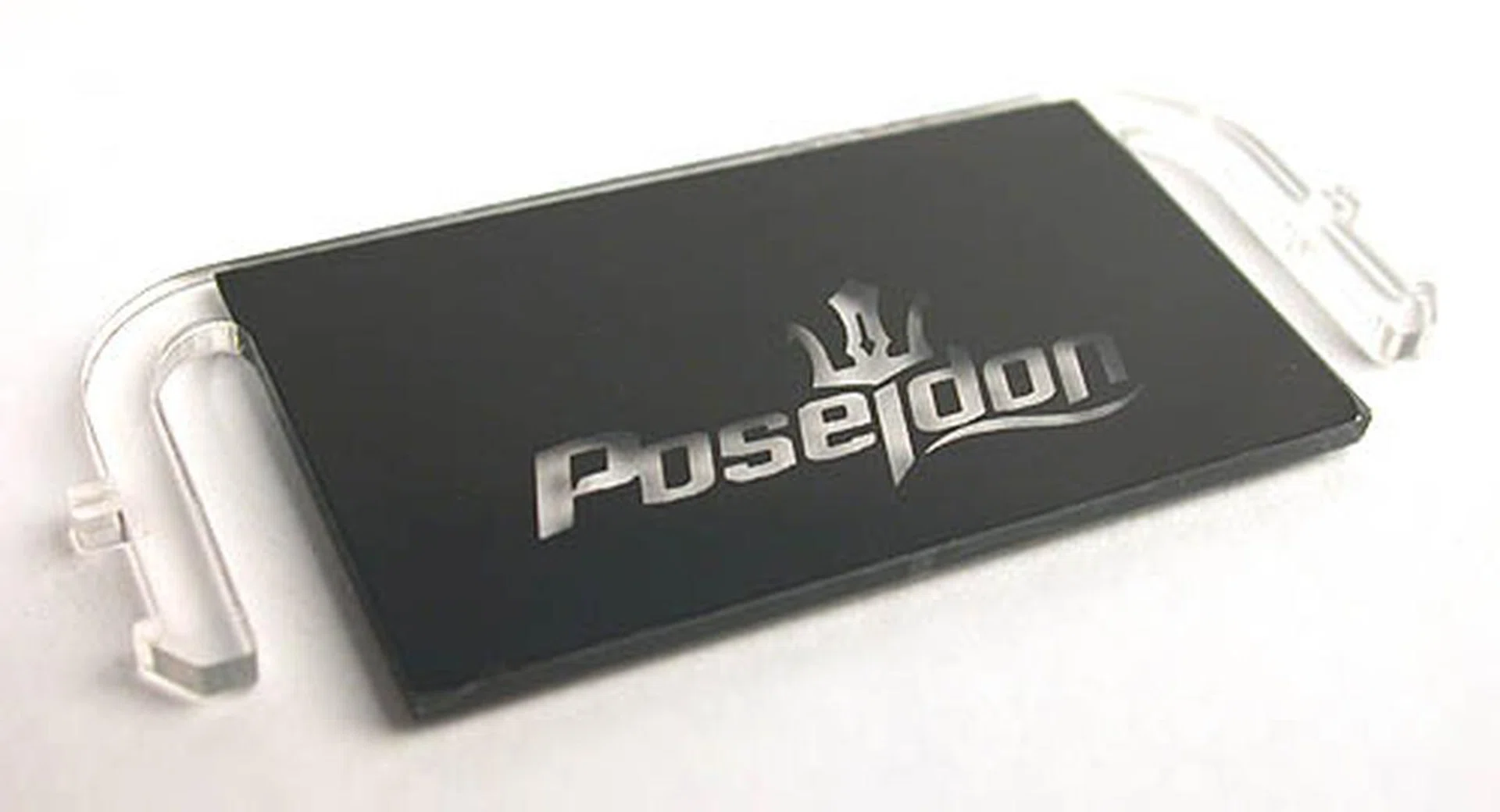 The default light beam 'slide' comes with Poseidon inscripted on it. You can also change it to any word you like using the spare included in the package.