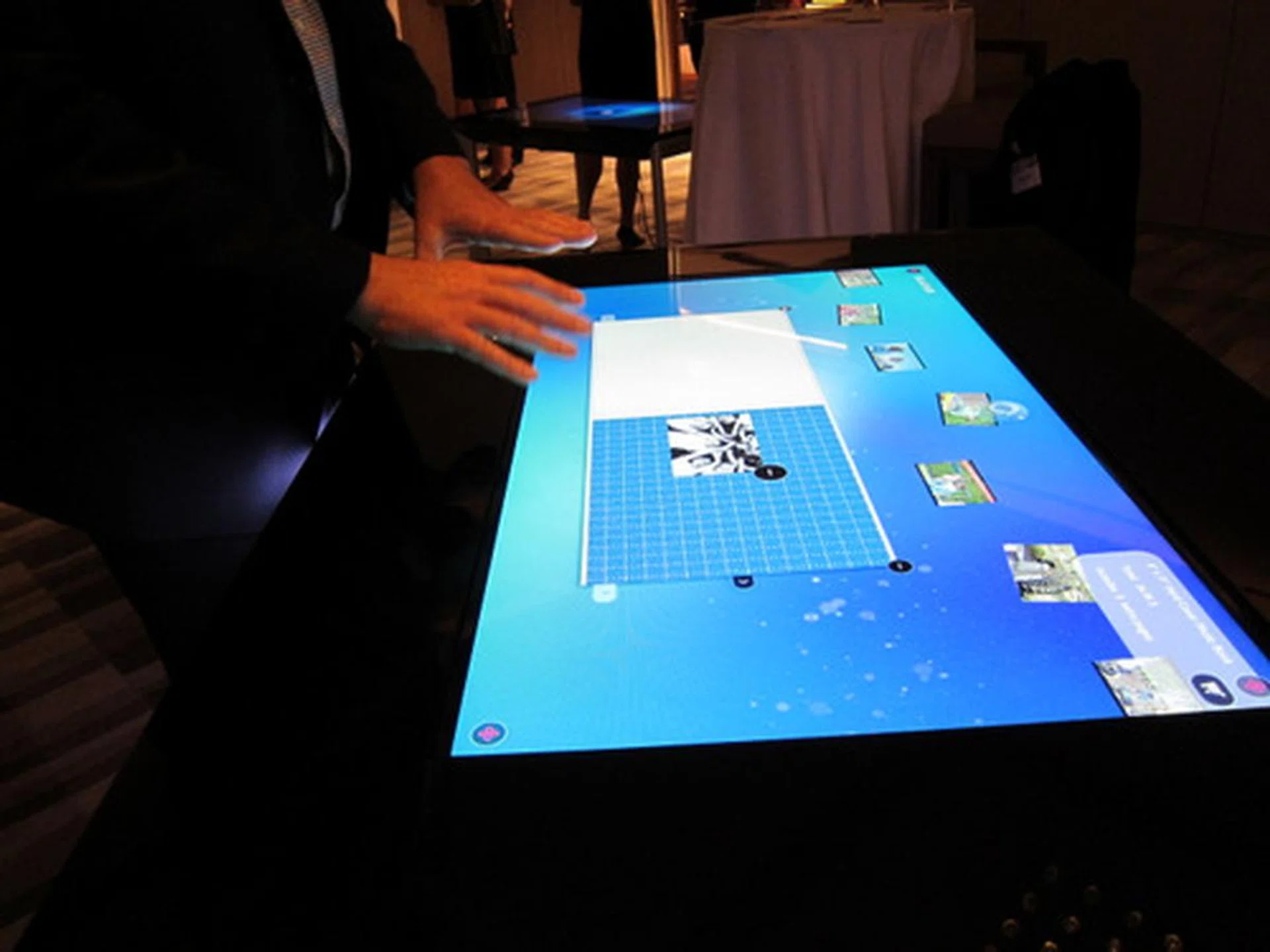 The SUR40 also makes it possible for people to design their own photo books, and have lots of fun at the same time with the increased interactivity.