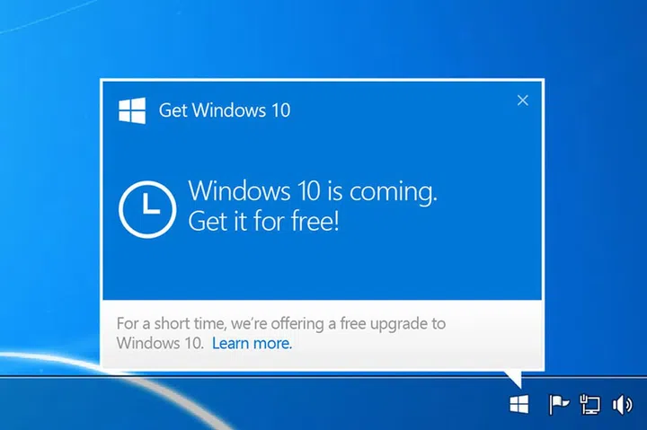 If you've an eligible and up-to-date Windows 7 or 8.1 machine, you should have seen this notification informing you about the free Windows 10 upgrade. Don't have Windows 7 or 8.x? Don't worry, there's another way to get Windows 10 for free.