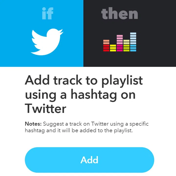 IFTTT Recipe for granting your Tweets some song-adding powers, straight to your Deezer playlists.