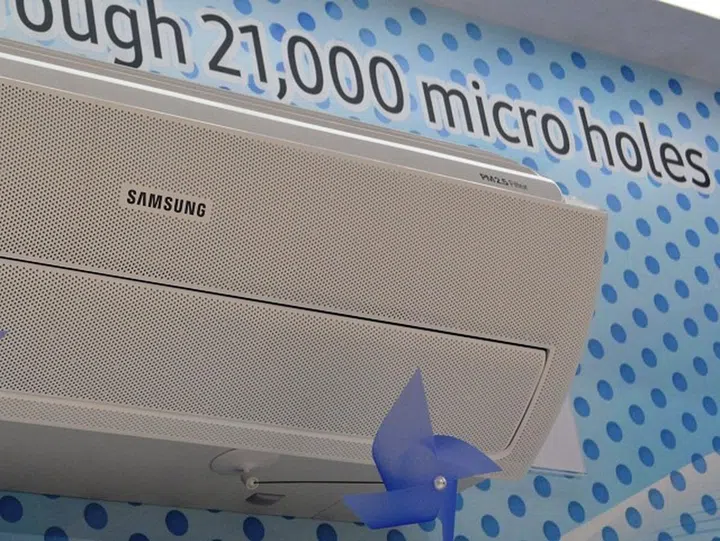A closer look at the unit reveals its micro air holes.