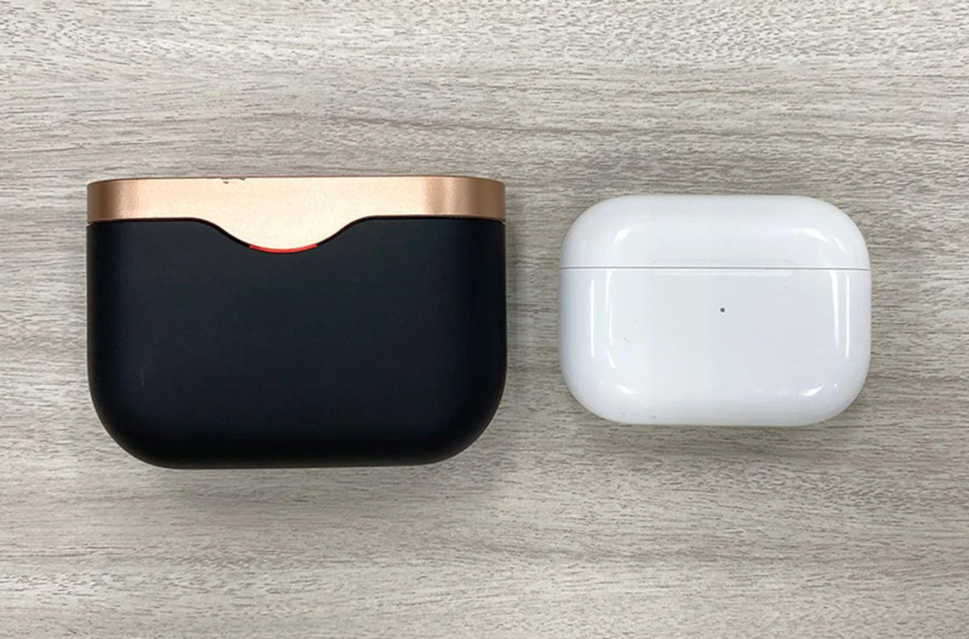 The Sony's charging case is huge and will not fit into pockets without leaving a huge bulge.