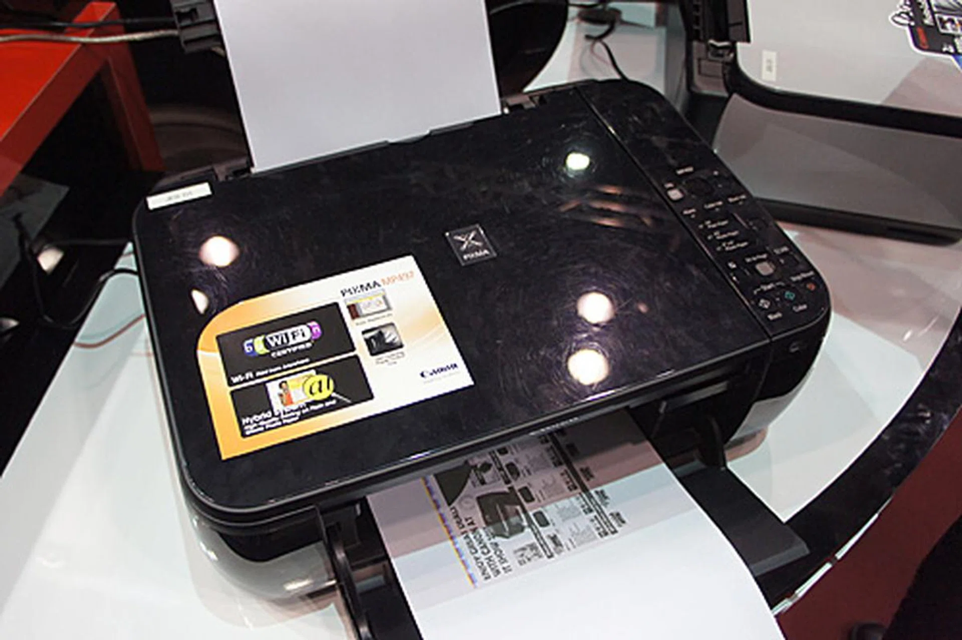 The PIXMA MP497 photo all-in-one (print/scan/copy) that support wireless printing, and has print speeds of 8.8ipm (black), and 5ipm (color). It's going for $149 (usual price is $229). Freebies include a Targus backpack, a trolley, and free product training.