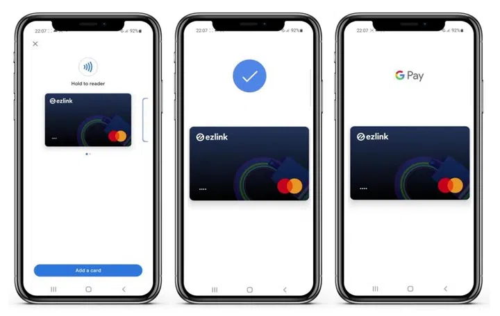 Using Google Pay as the contactless payment mode for the EZ-Link feature.