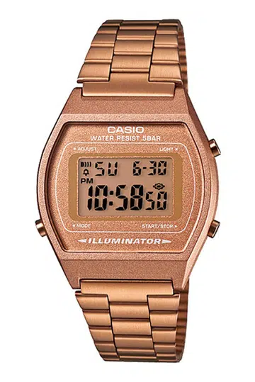 Casio Ladies Rose Gold Stainless Steel Digital Watch B640WC-5A