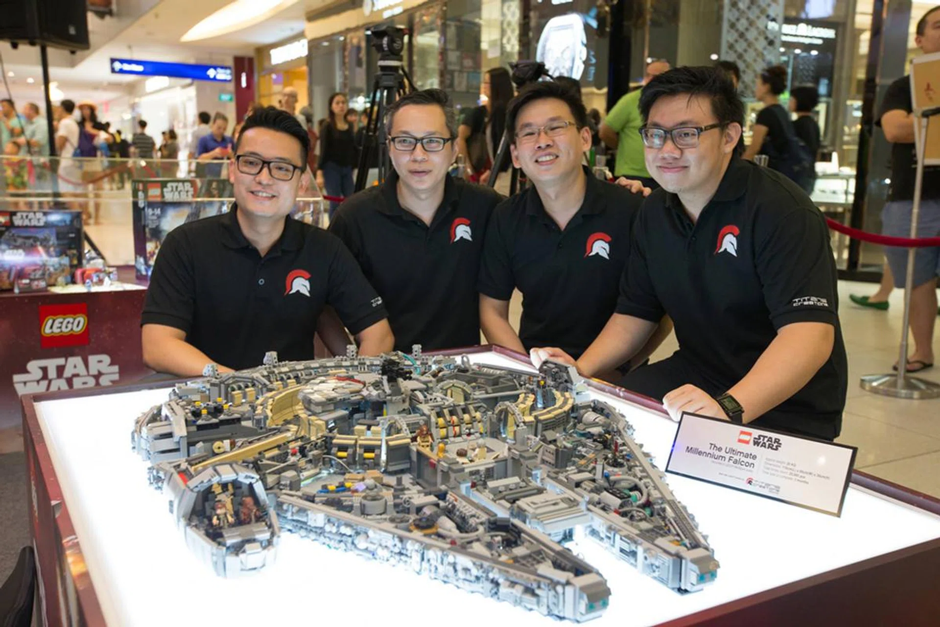 Titans Creations and their masterpiece at VivoCity. The Millennium Falcon will be on display until 20 December 2015.