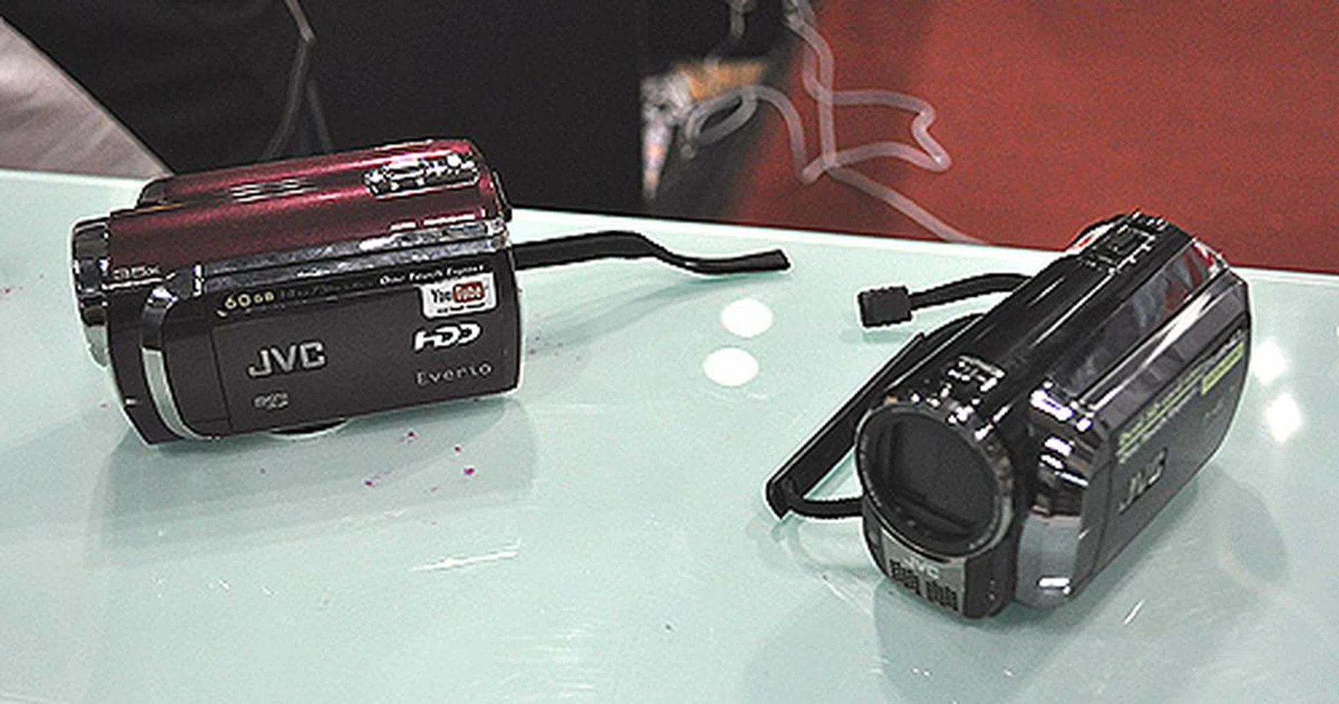 JVC has a wide selection of HD and SD camcorders on show too.