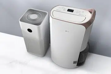 The LG Dual Inverter Dehumidifier with Ioniser (on the right) is one of the best home appliances I have purchased in the past year.