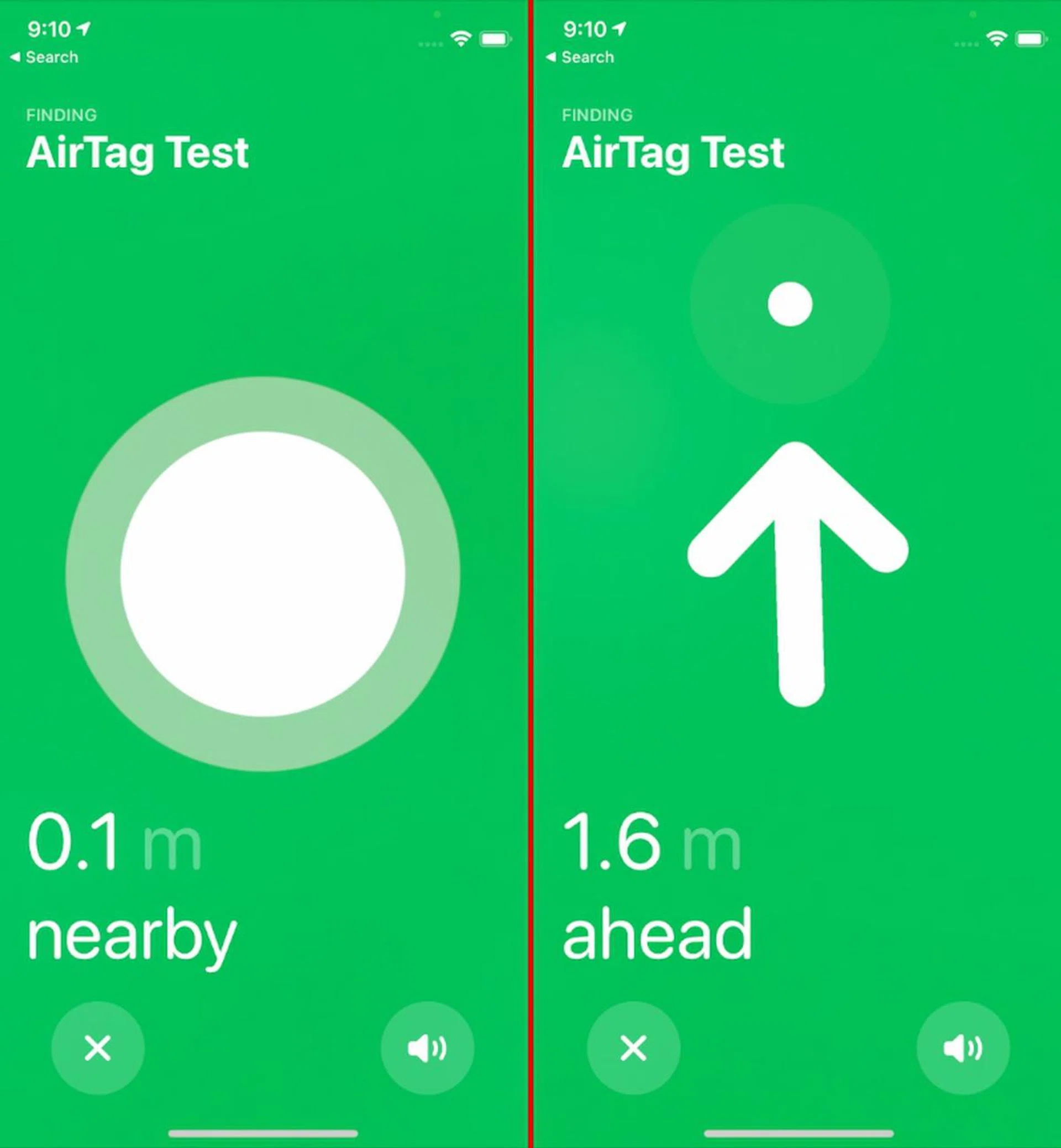Precision Finding gives pinpoint directional cues but only on a 2D plane. It doesn't tell you how high or how low.