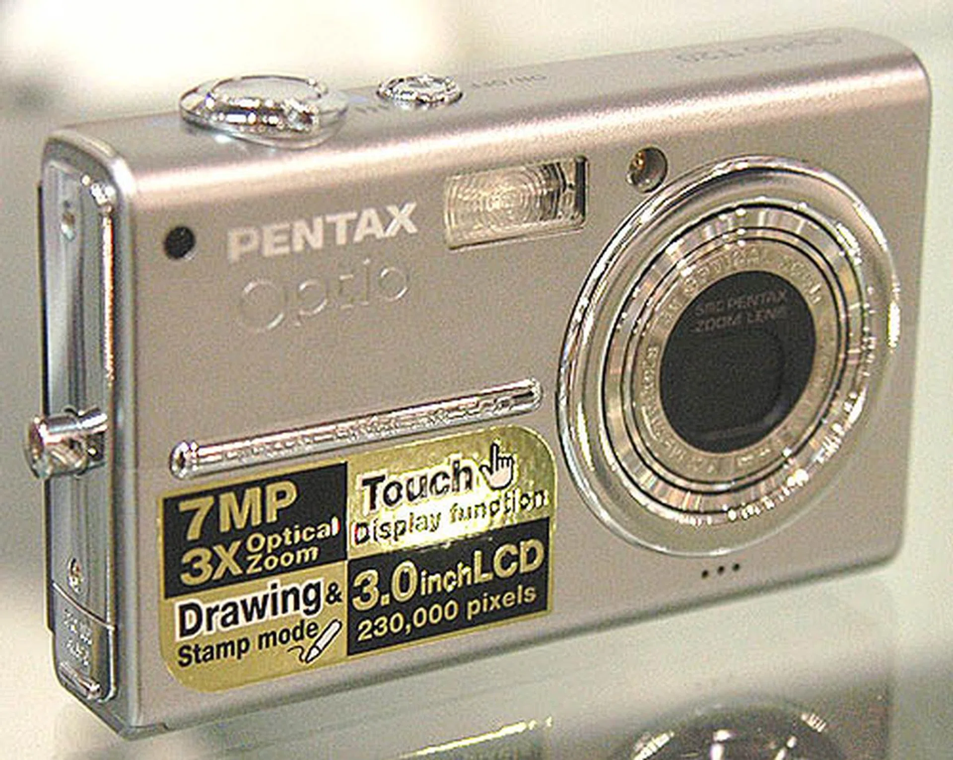 Here is a frontal view of the new Optio T20 camera. It is retailing at $699 only at Sitex 2006.