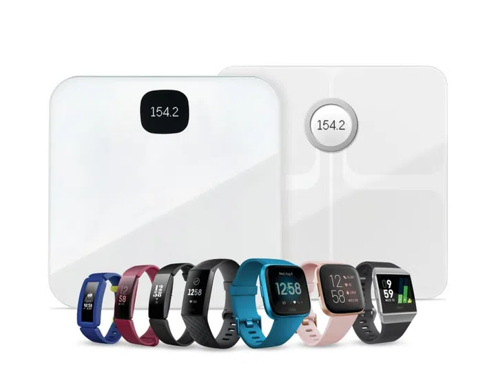 Full Fitbit smartwatch, tracker, and scale family image for 2019 Q3.