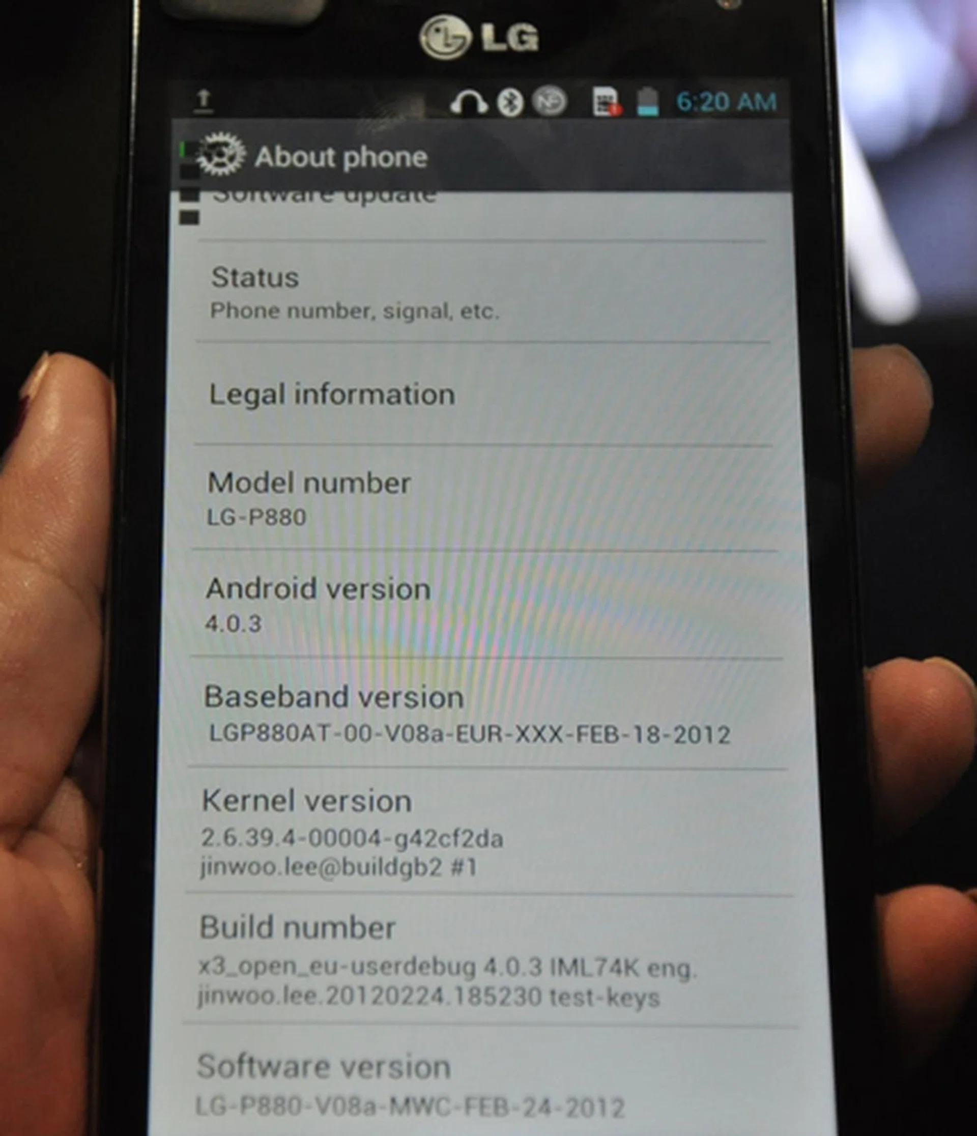 Yes, the LG Optimus 4X HD (or LG P880) runs on the latest Android 4.0 build. 