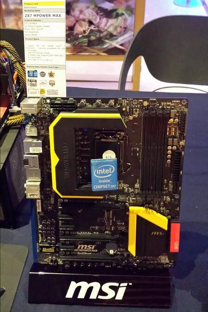 One rung down and without over-engineering the board, the MSI Z87 MPower Max has a 20-phase power design and features the updated Military Class IV components for its power delivery system.
