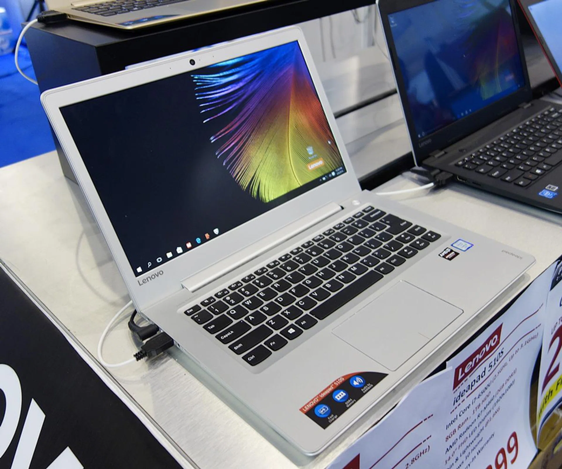 The Lenovo ideapad 510S is a thin and lightweight notebook that is powered by the 6th generation Intel Core i6-6200U mobile CPU. It comes with 8GB of DDR3 RAM, and a 1TB HDD. Its 14” full HD IPS LED display is driven by the AMD Radeon R7 460M graphics chipset, with 2GB of GDDR5 VRAM. It is priced at $1,049 and comes in two colors; silver and red.