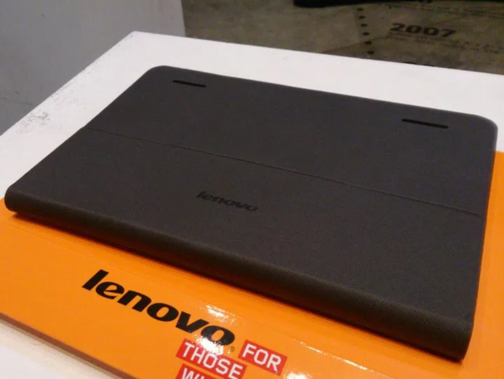 The Miix's closed form is fairly compact and portable, even though it has an integrated AccuType keyboard included.