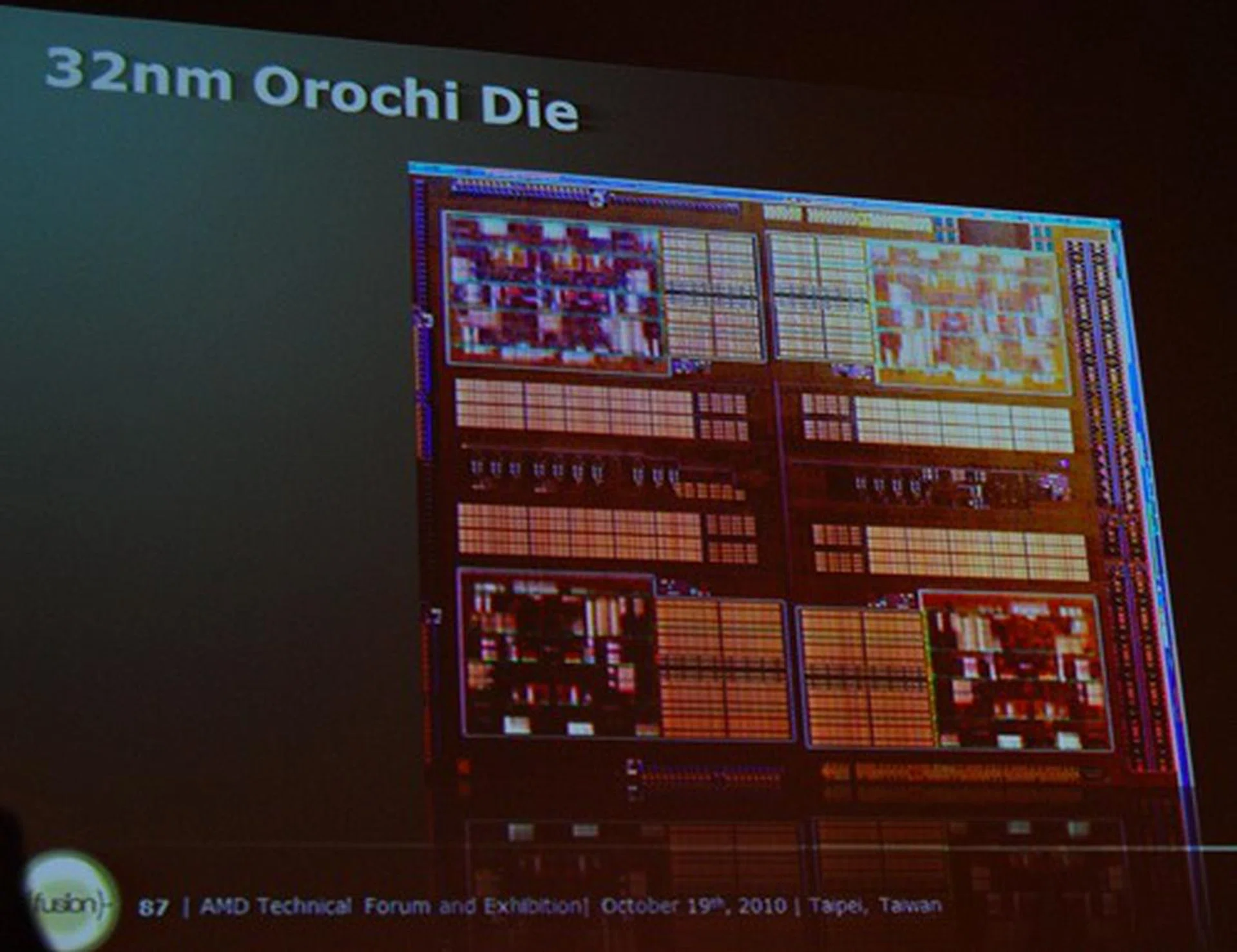 The next generation APU revealed - Orochi. It will use four Bulldozer modules for a total of 8 processing cores to execute 8 threads.