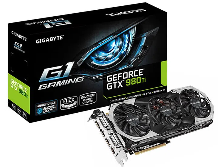 The Gigabyte GeForce GTX 980 Ti G1 Gaming features a WindForce 3X cooler for additional cooling performance. (Image Source: Gigabyte)