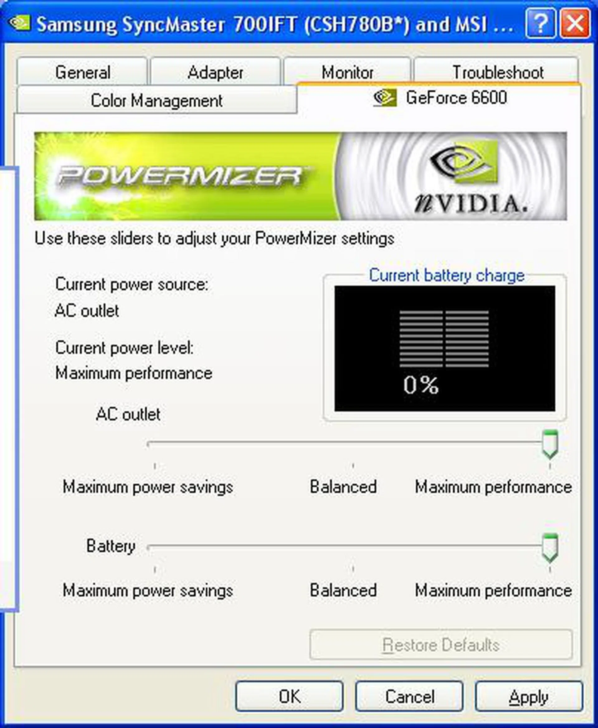 If you thought NVIDIA's PowerMizer is playing its part, it is not activated since this is a desktop system drawing power from the mains.