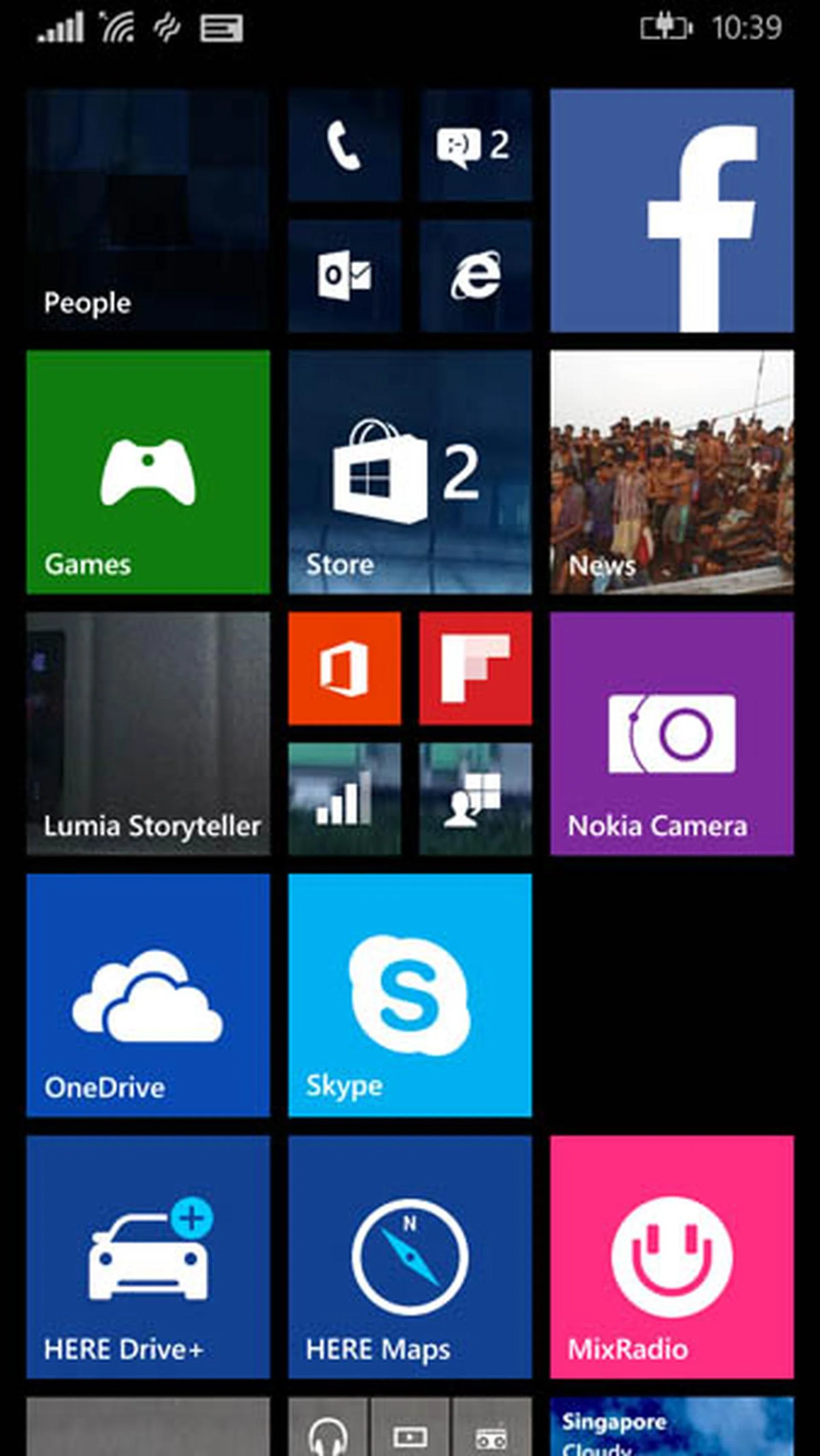 Windows Phone 8.1 Interface, with Live Folders