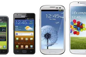 Introducing the Samsung Galaxy S family. (Note that the phones are not shown to size.)