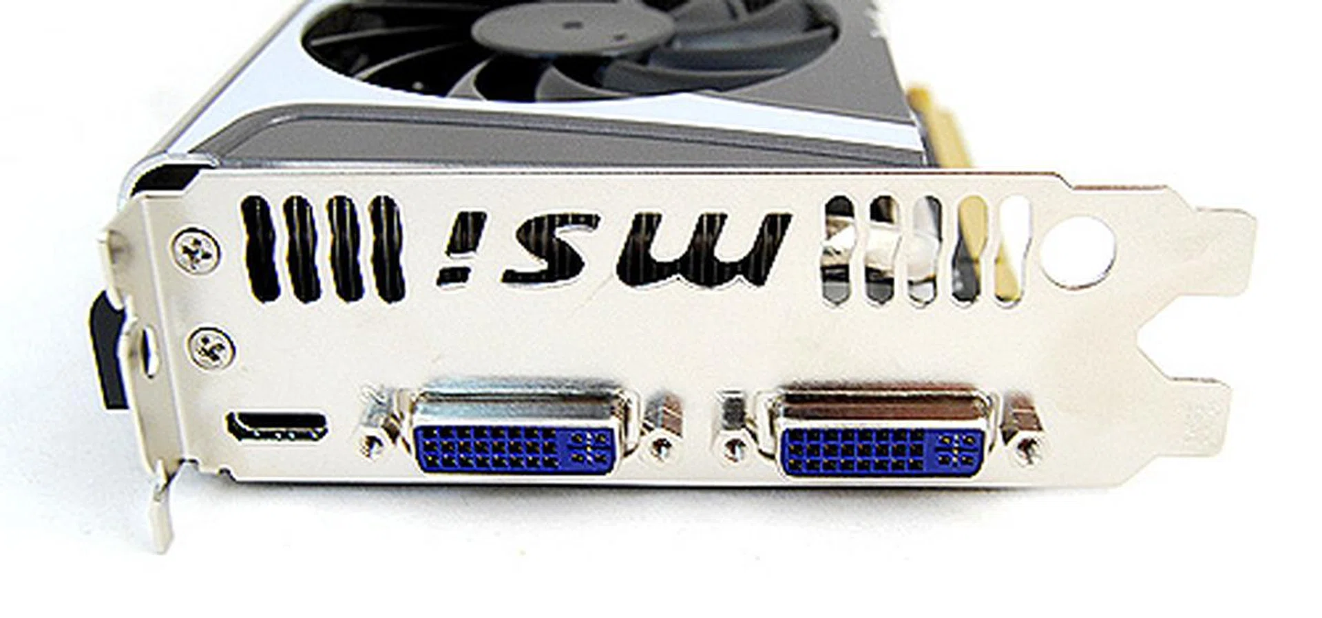 For video output, you get two DVI ports and a single mini-HDMI port.