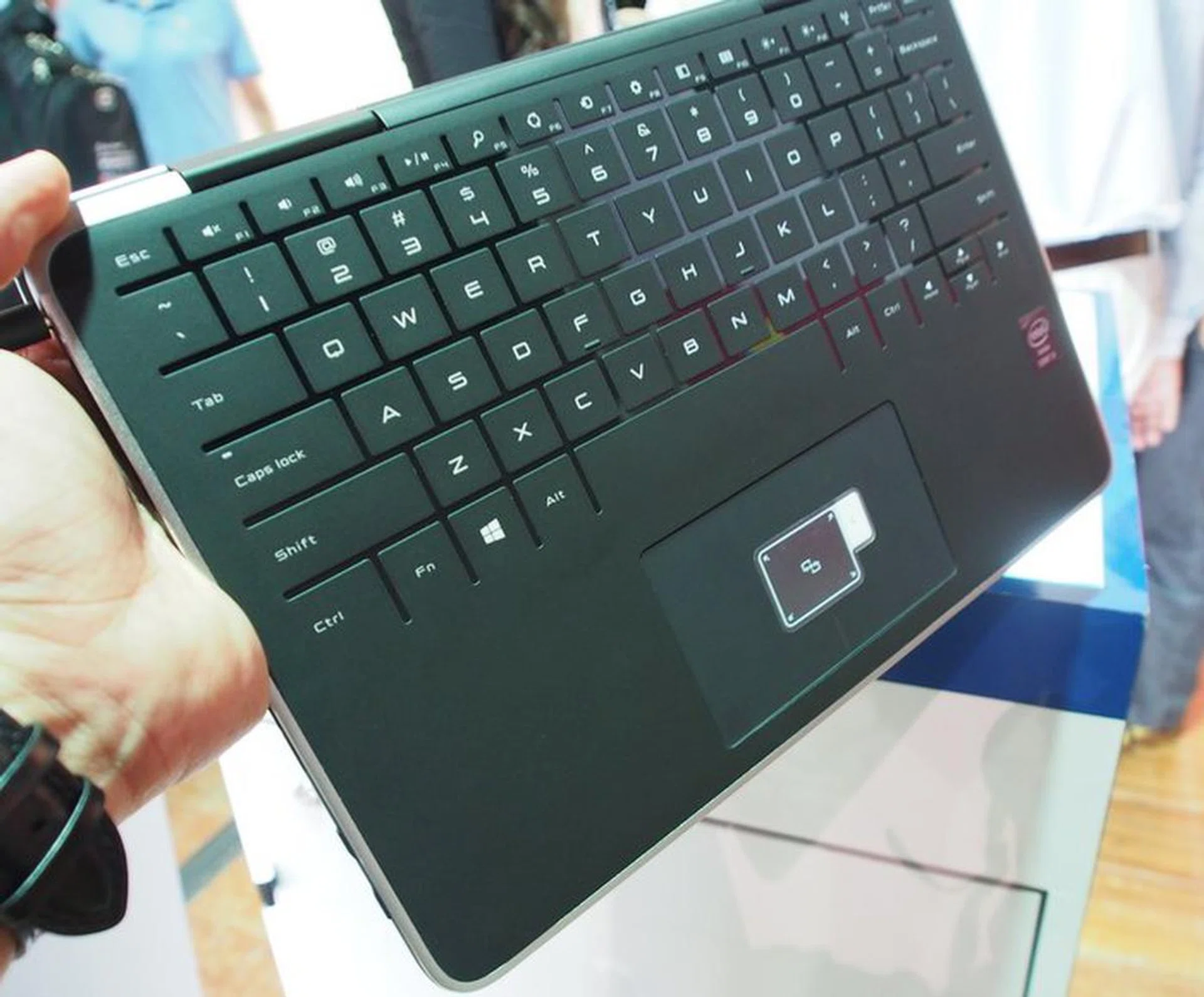 The XPS 11's unique touch keyboard is similar to Microsoft's Touch Cover, and is covered by silicone that makes the XPS 11 comfortable to grip while in tablet mode, and prevents it from slipping if placed on a surface. Its trackpad also feels very robust and comfortable to use.