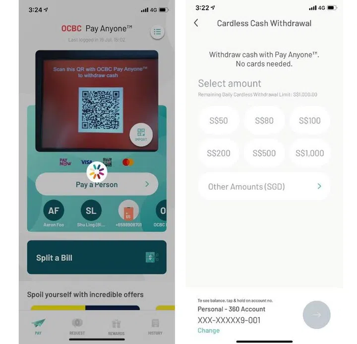 Left: Step 3; Right: Step 4 (Image source: OCBC Bank)