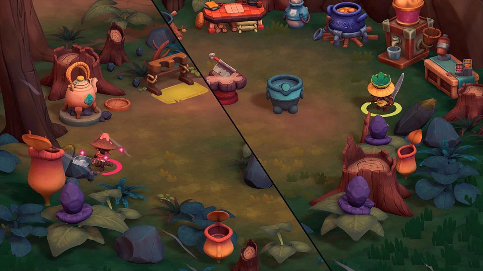 Split-screen fades in when two players can't fit in a single screen. Image: HWZ.