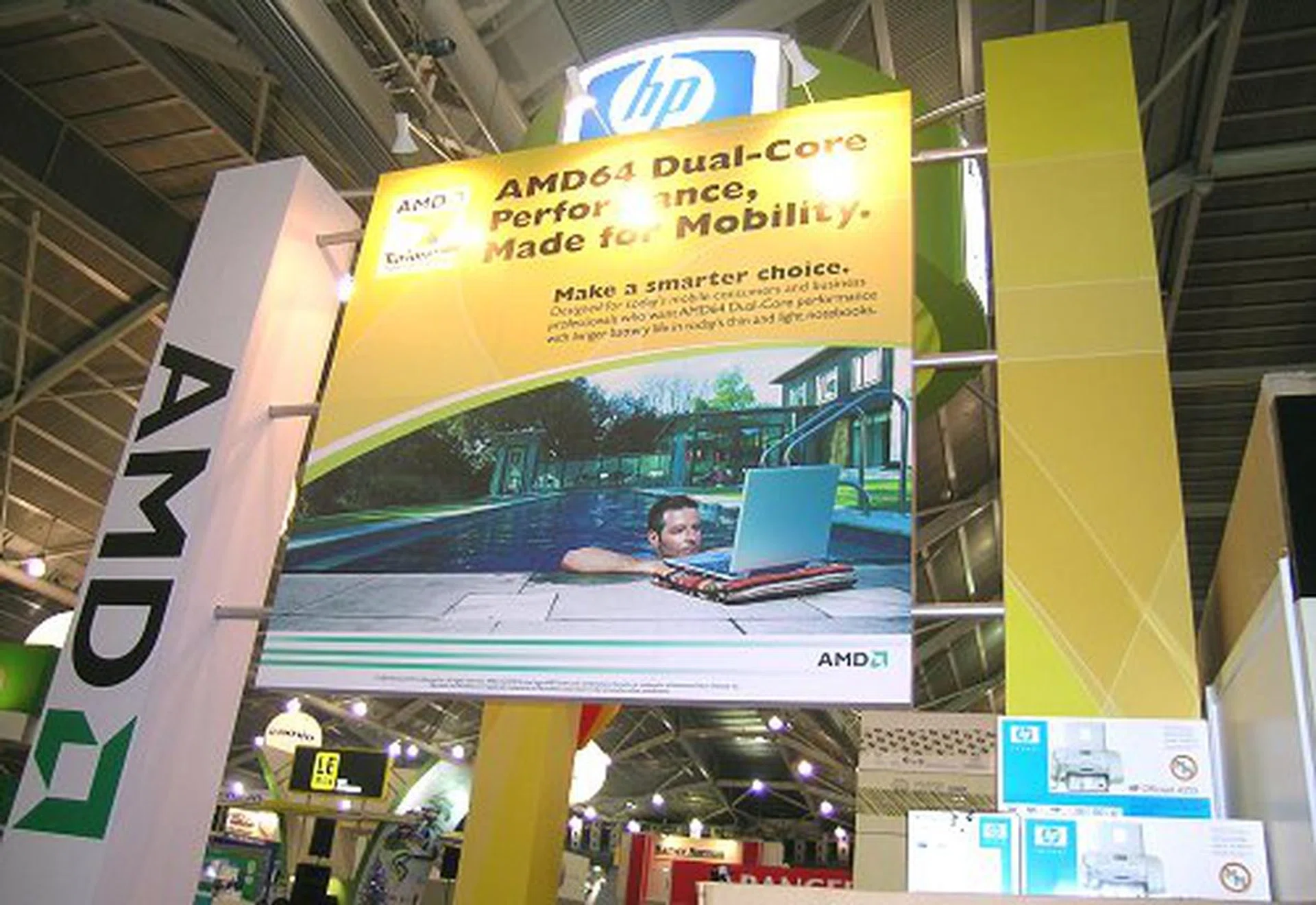 The AMD booth at Sitex this year heavily focused on the new dual-core Turion mobile processors. AMD's booth was also a launchpad for many new Turion 64 X2 notebooks.