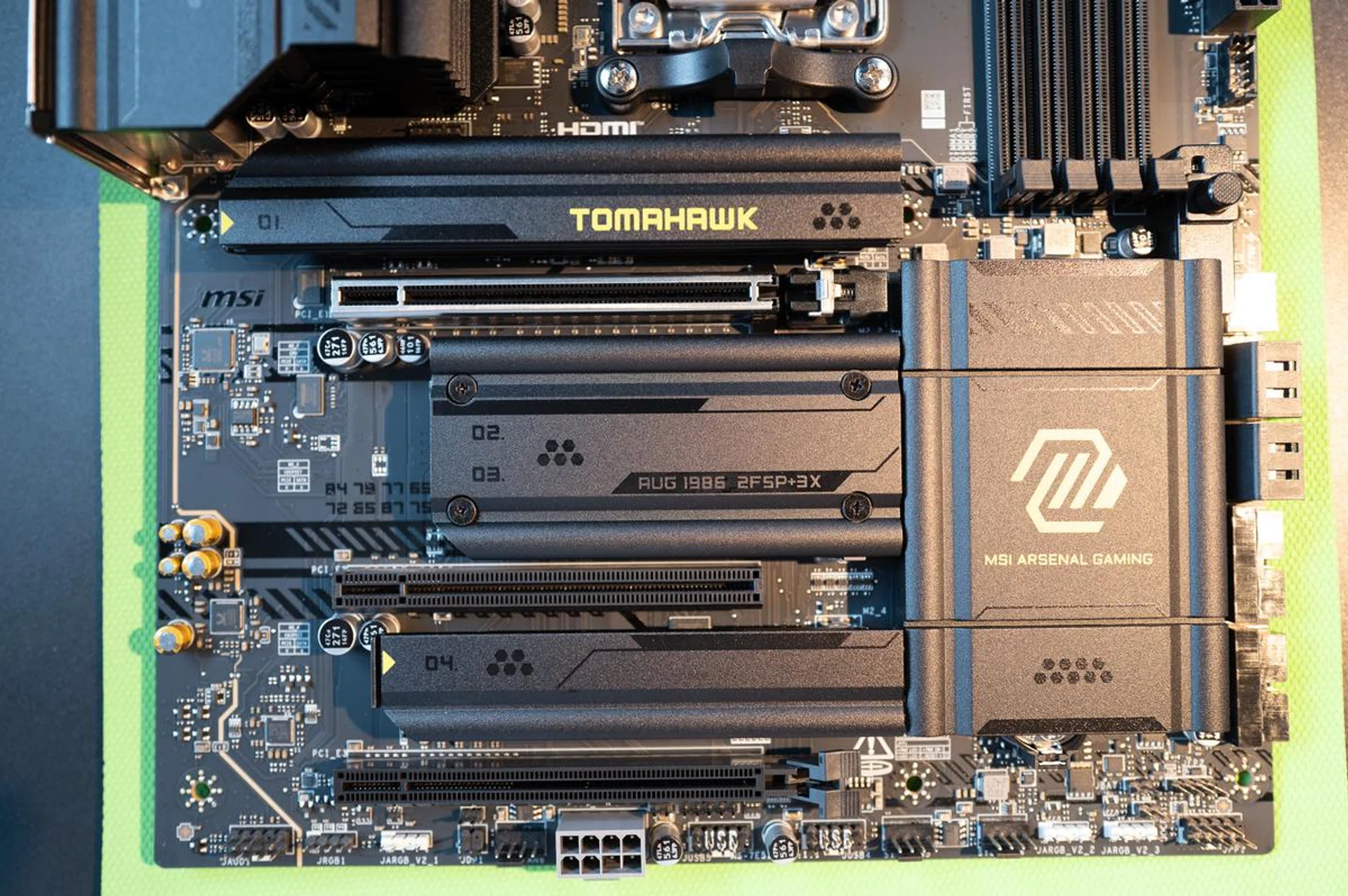 The primary PCIe slot is reinforced MSI's Steel Armour design. Image: HWZ