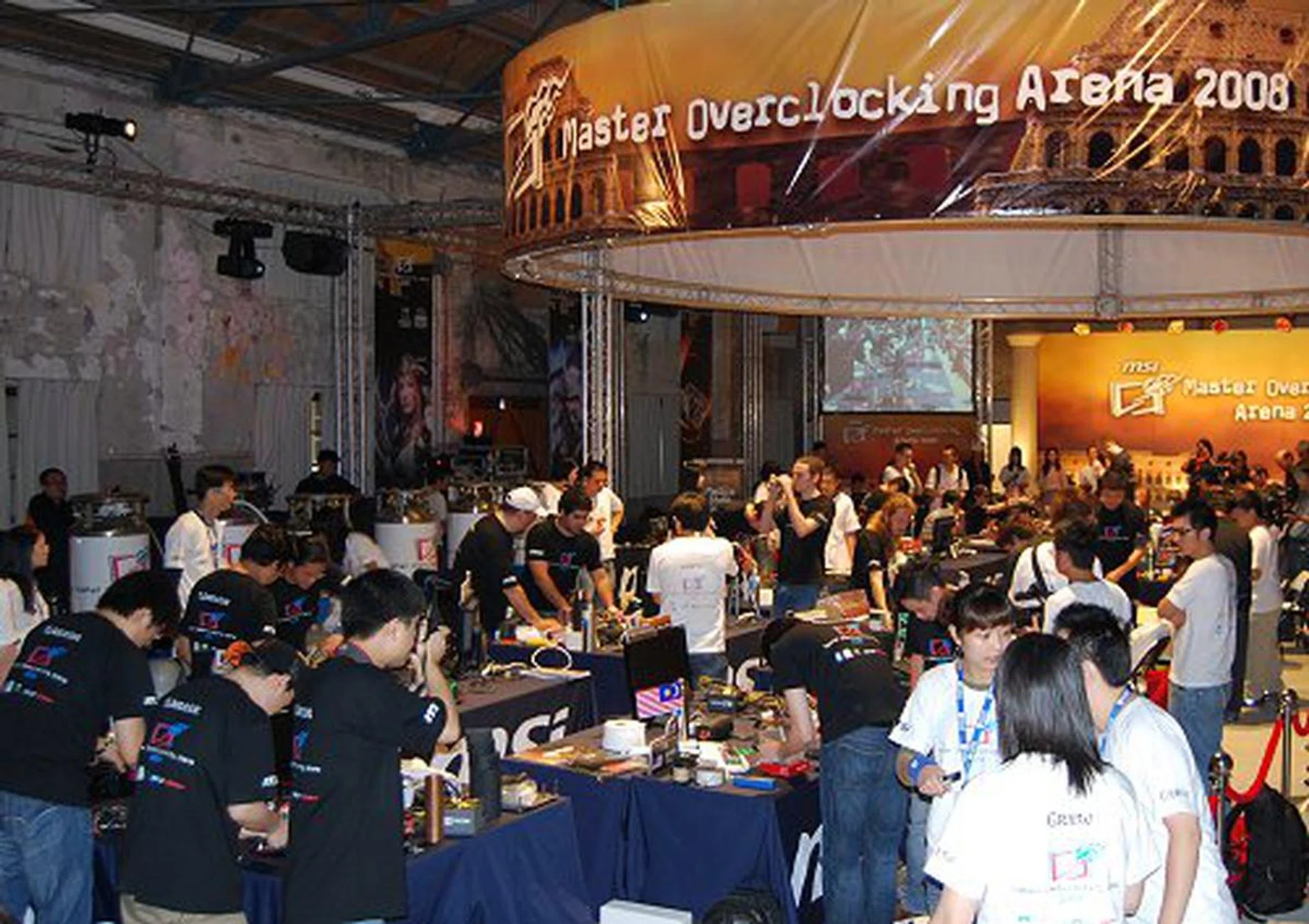  It's a flurry of activity as the overclockers started their tweaking.  