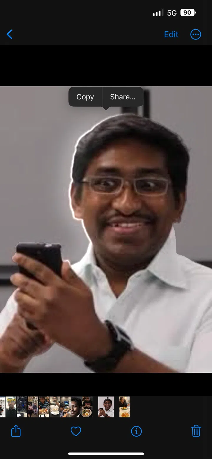 Hold down a finger on your subject to Copy.