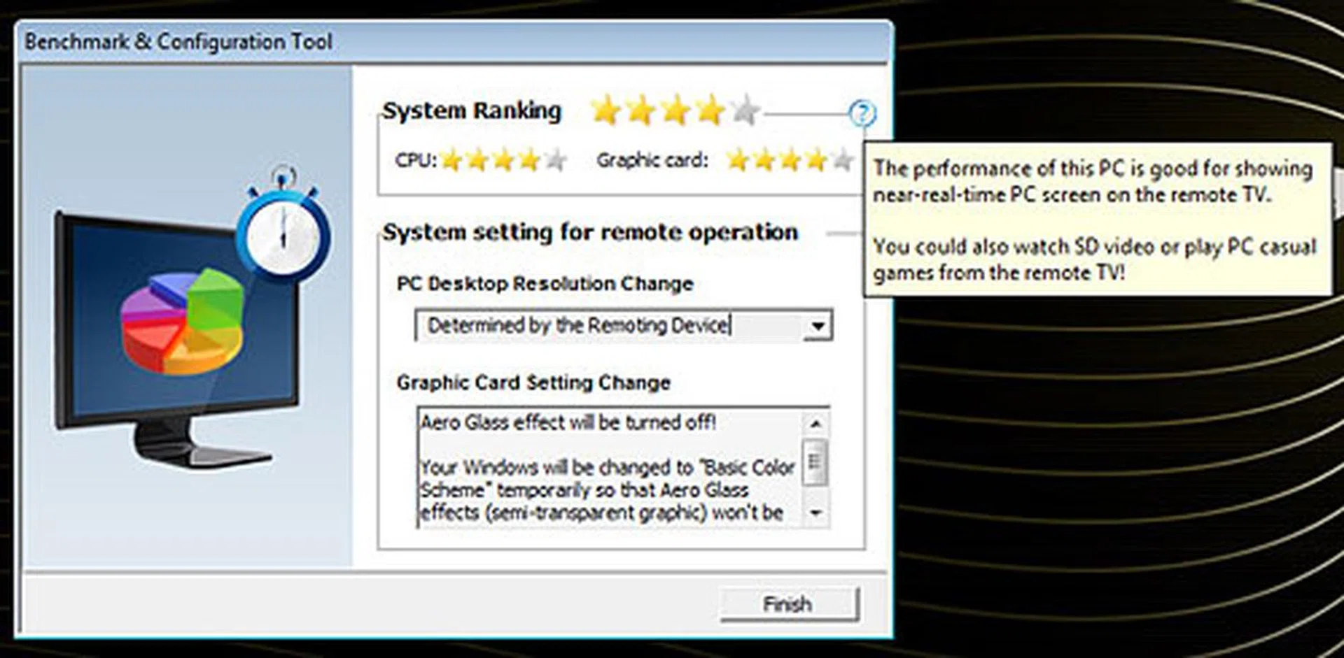 A benchmark score of 4 stars and above is recommended for smooth video projection.