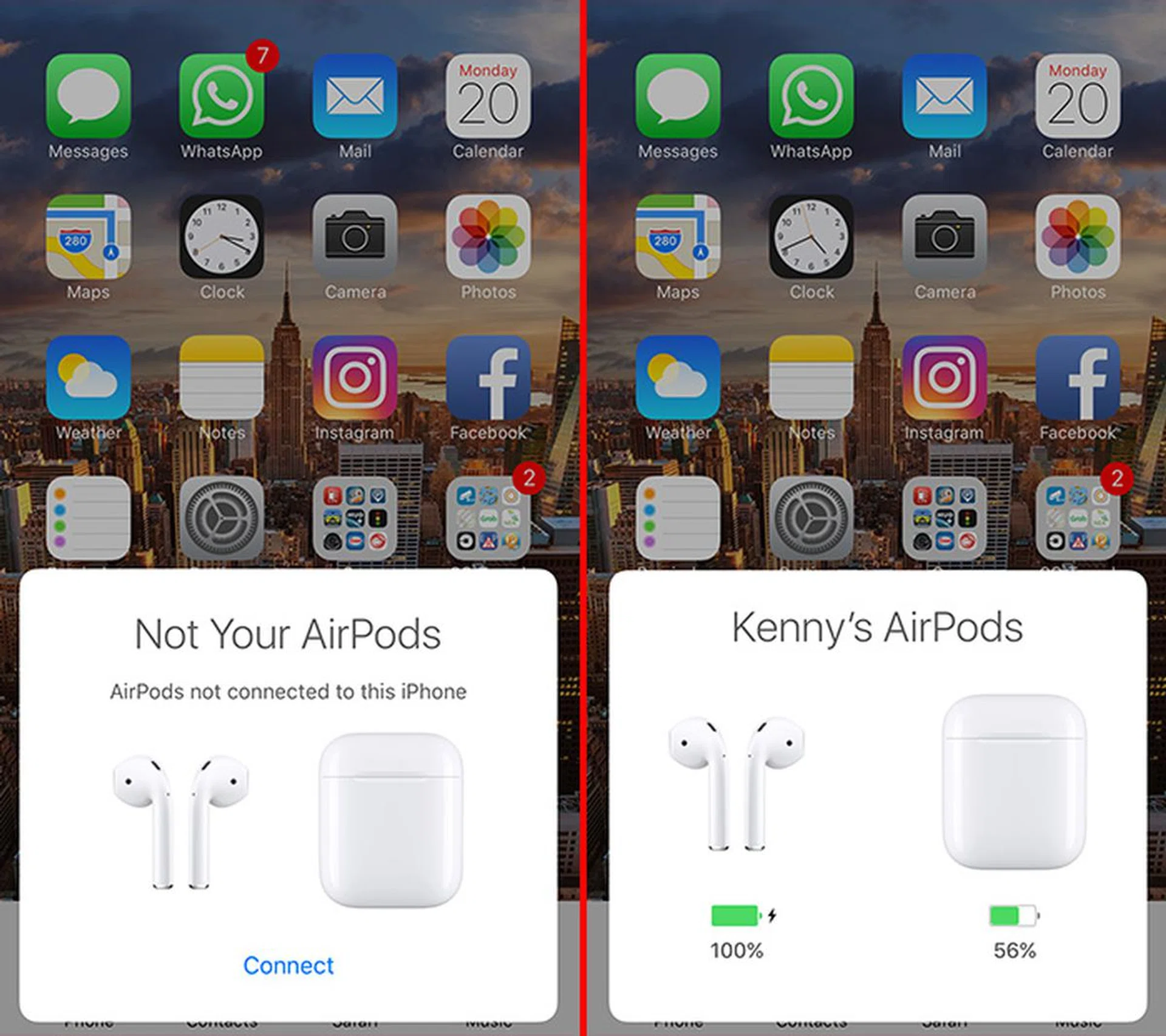 It is easy to pair the AirPods and also check its remaining battery level.