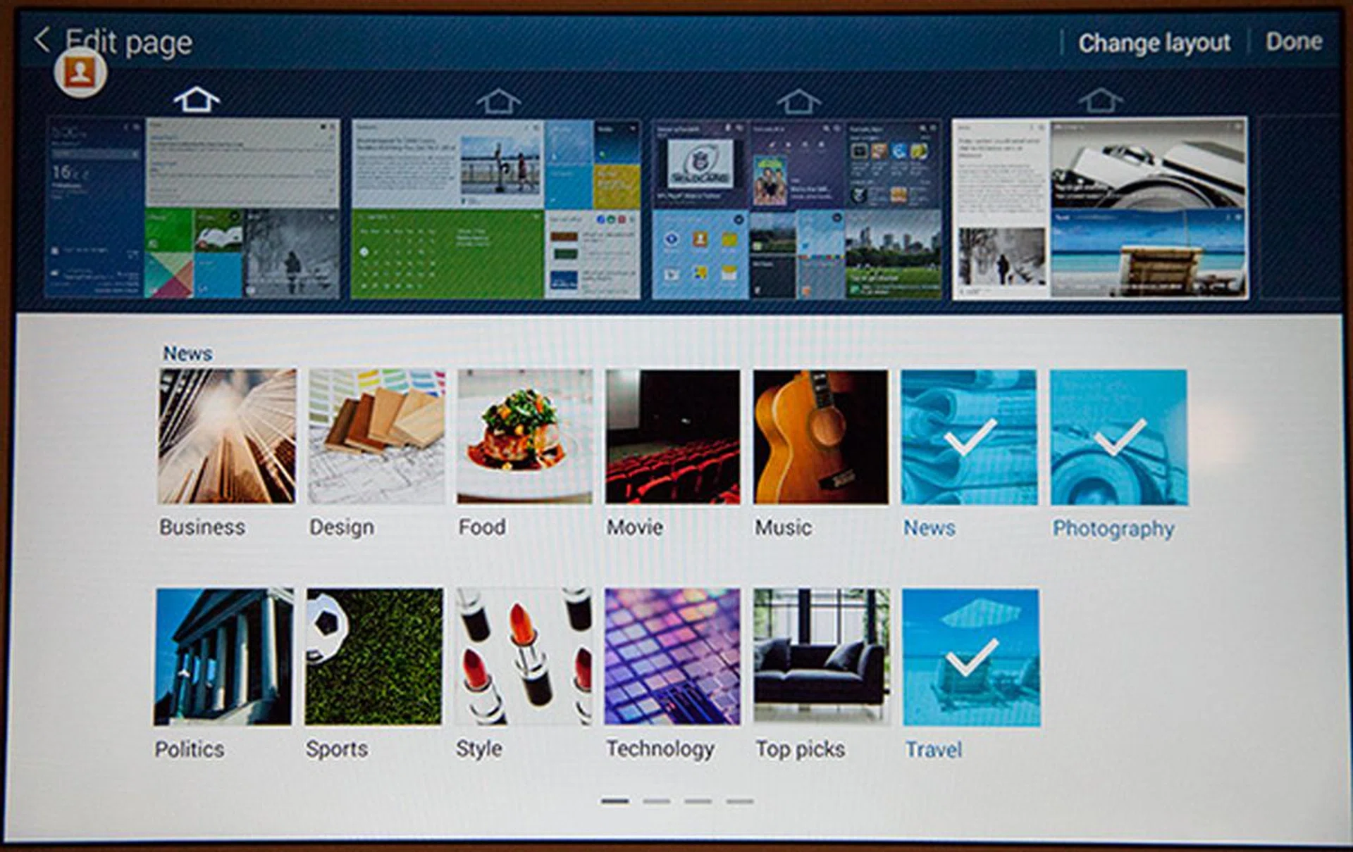 You can customize the Magazine UX interface with the preloaded optimized apps just by selecting the icons.