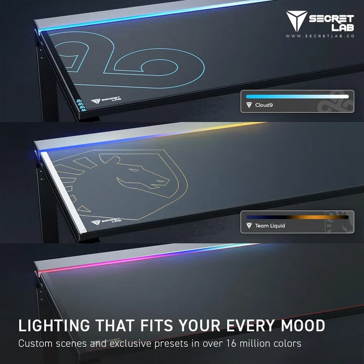 The MAGRGB also includes Secretlab-exclusive esports team lighting presets. (Image source: Secretlab)