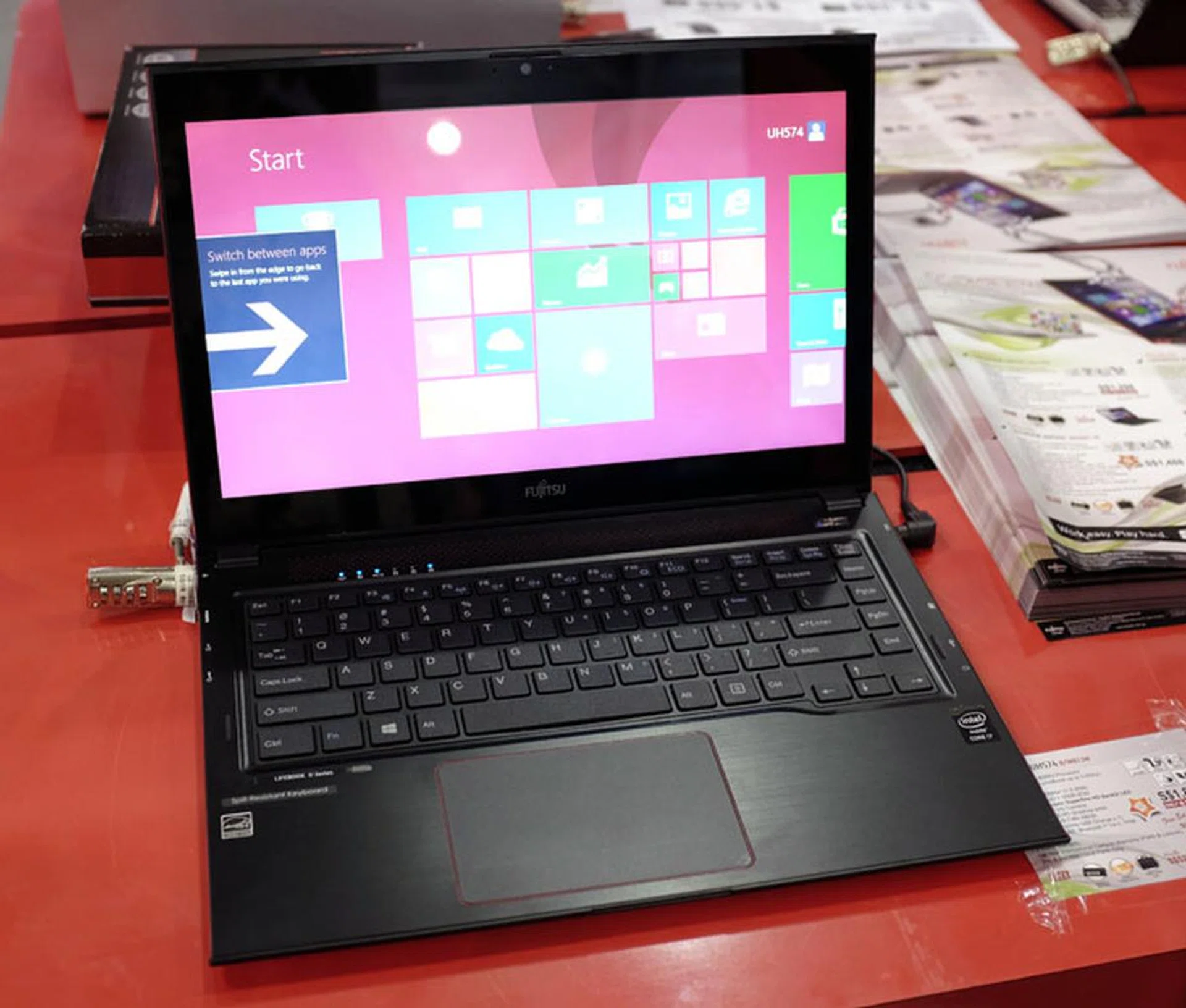 Fujitsu's 13.3-inch touchscreen UH574 Ultrabook is powered by an Intel Core i7-4500U processor, and 8GB RAM, and has 500GB HDD storage space with 16GB SSD cache. It can be had for $1,888 at the PC Show with $527 worth of freebies included.