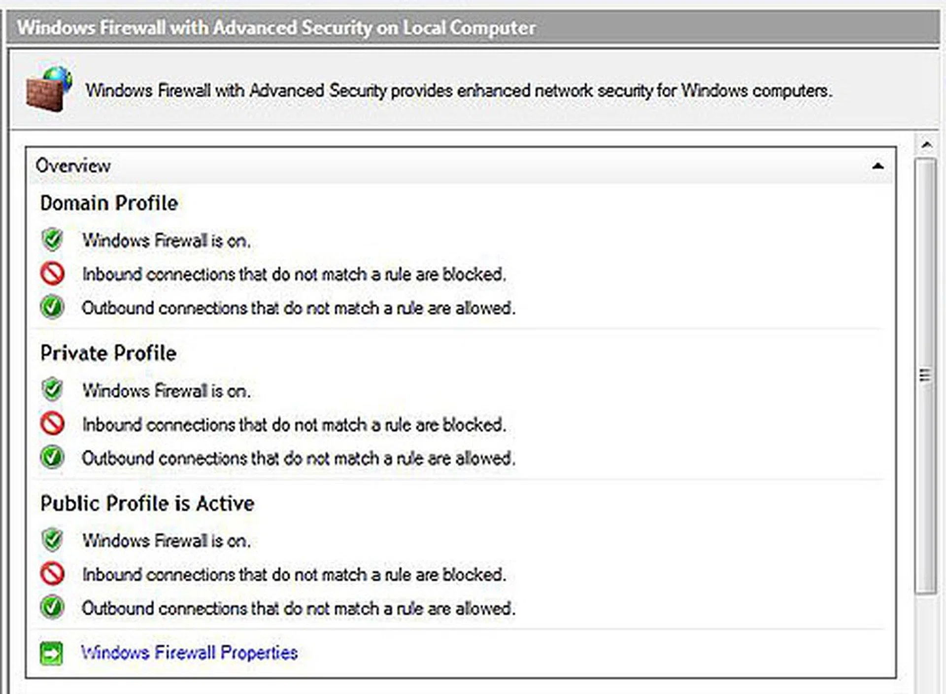 More advanced Firewall options for Windows Vista.